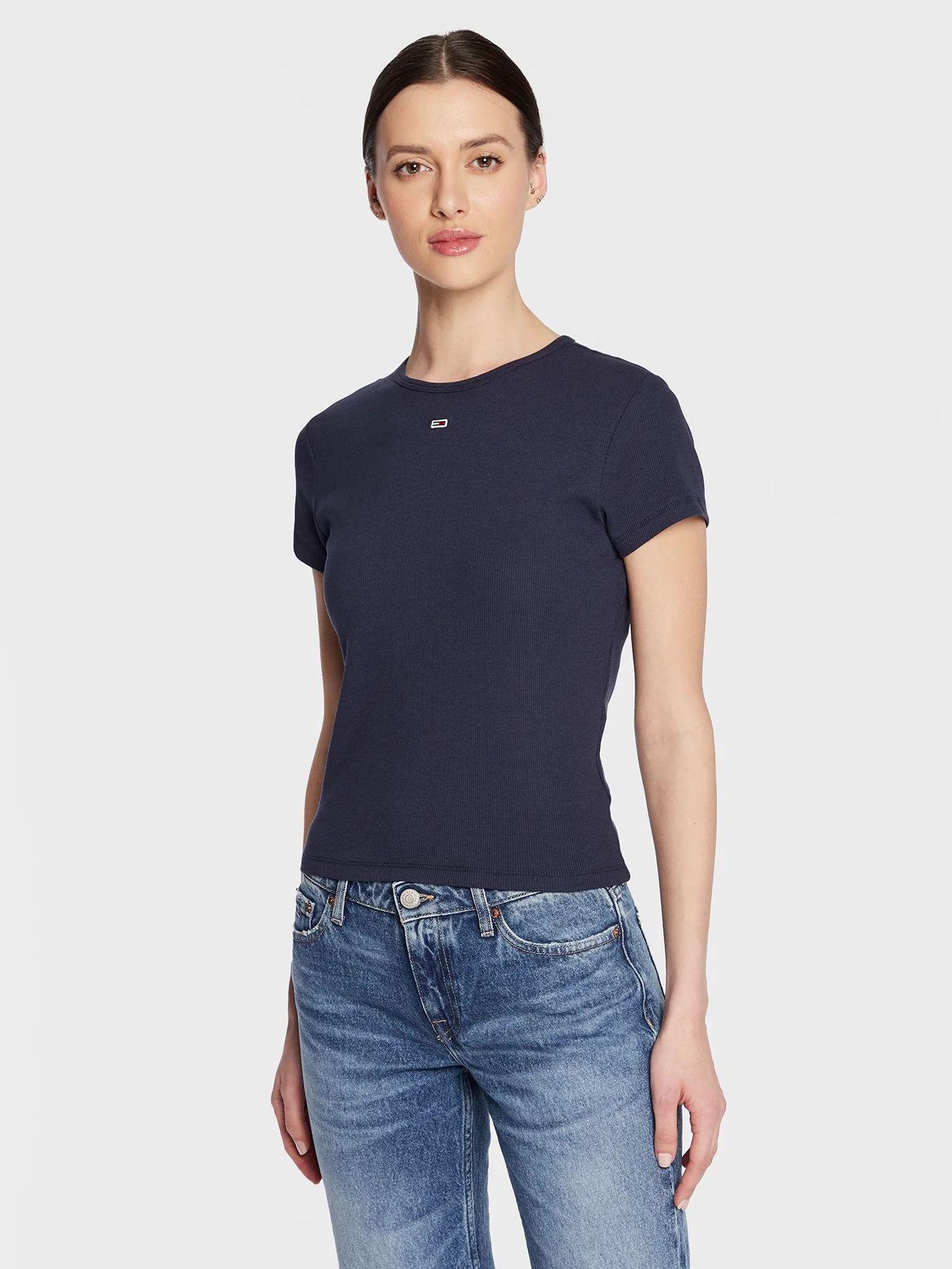 Polera Essential Acanalada Azul Tommy Jeans-0