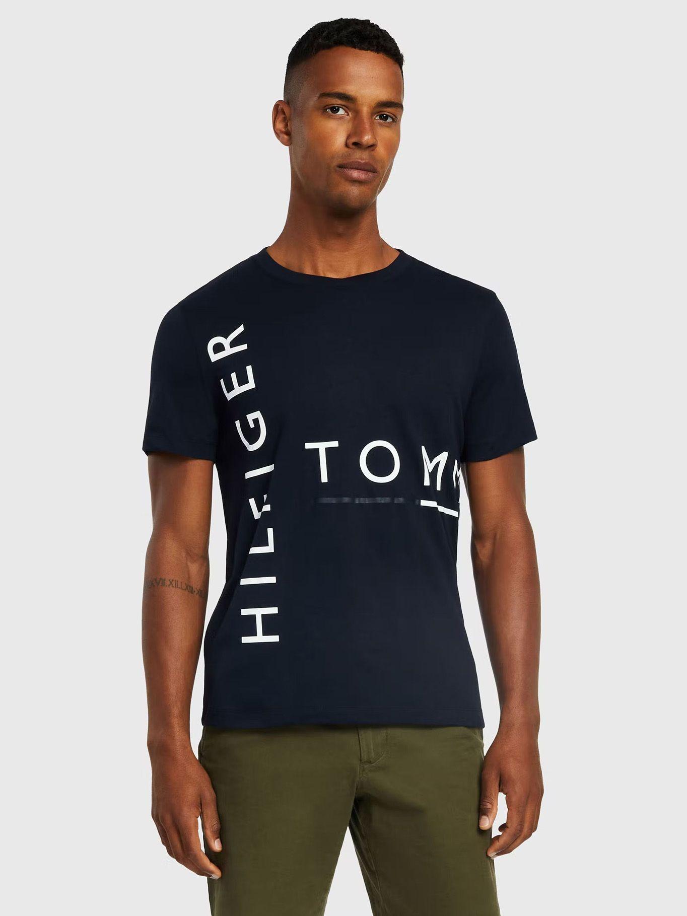 Polera Graphic Off Logo Azul Tommy Hilfiger-0
