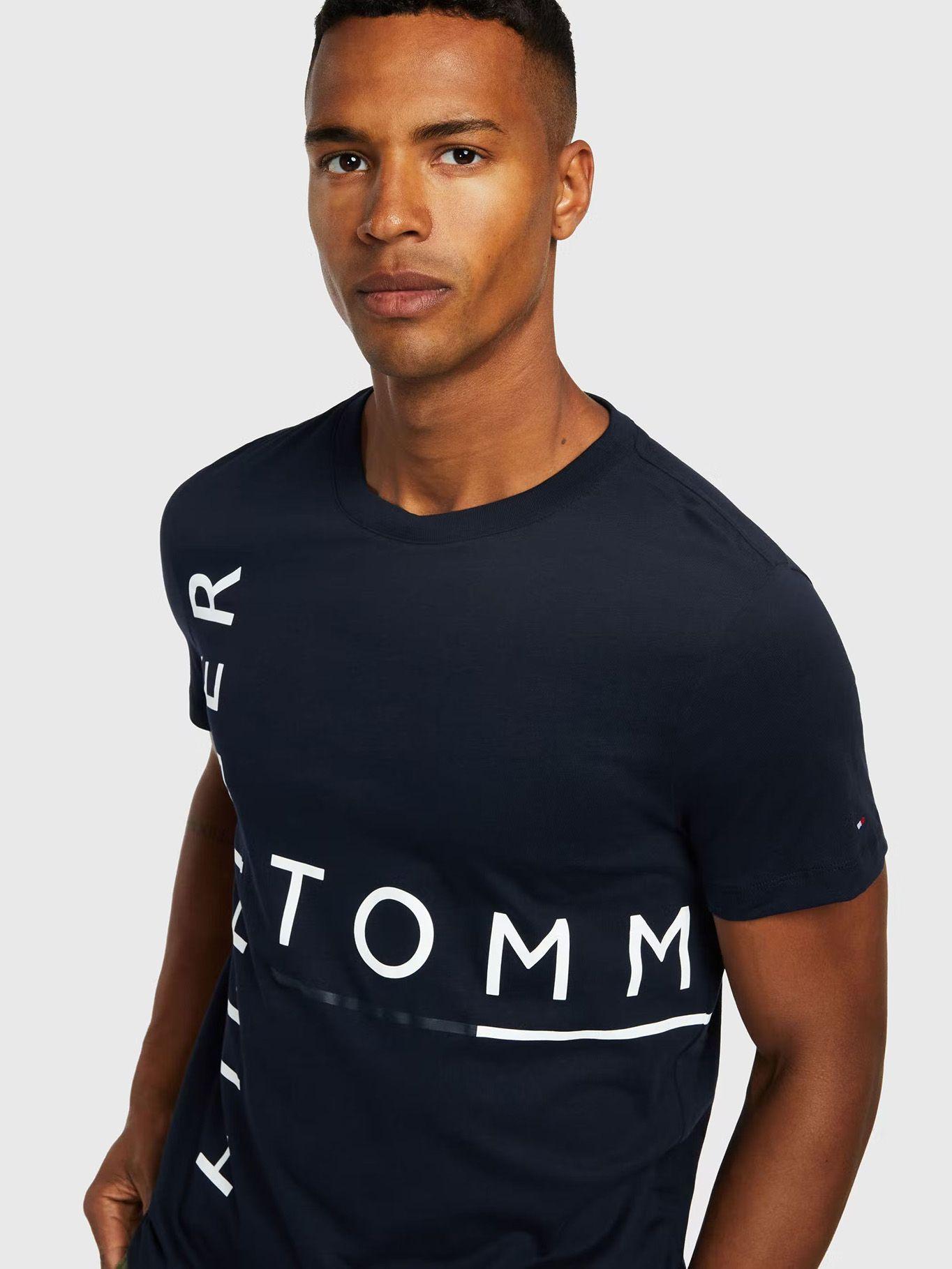 Polera Graphic Off Logo Azul Tommy Hilfiger-3