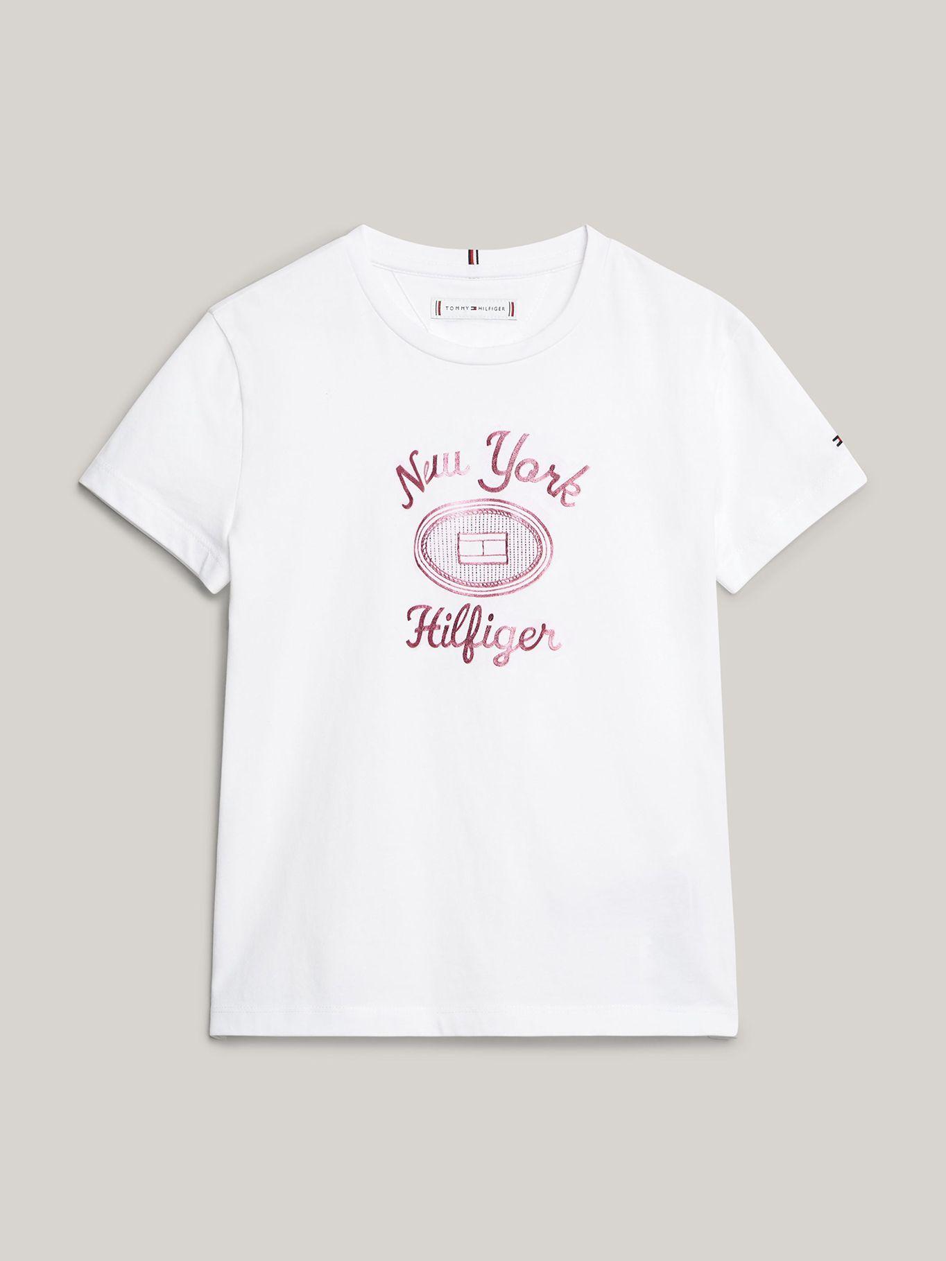 Polera Con Logo Metalizado Blanco Tommy Hilfiger-4