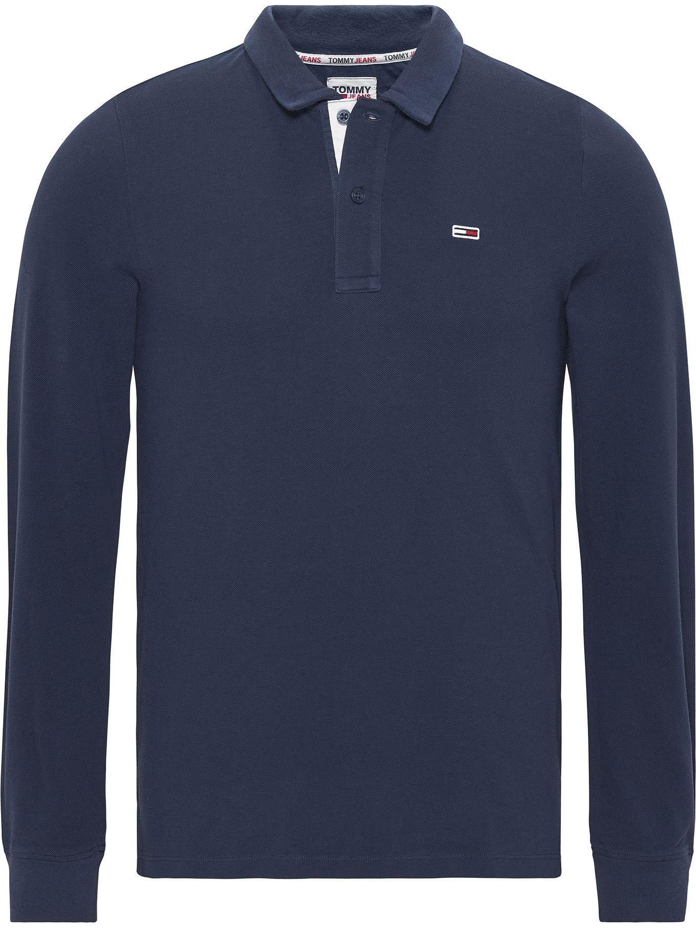 Polo Manga Larga De Corte Slim Azul Tommy Hilfiger-0