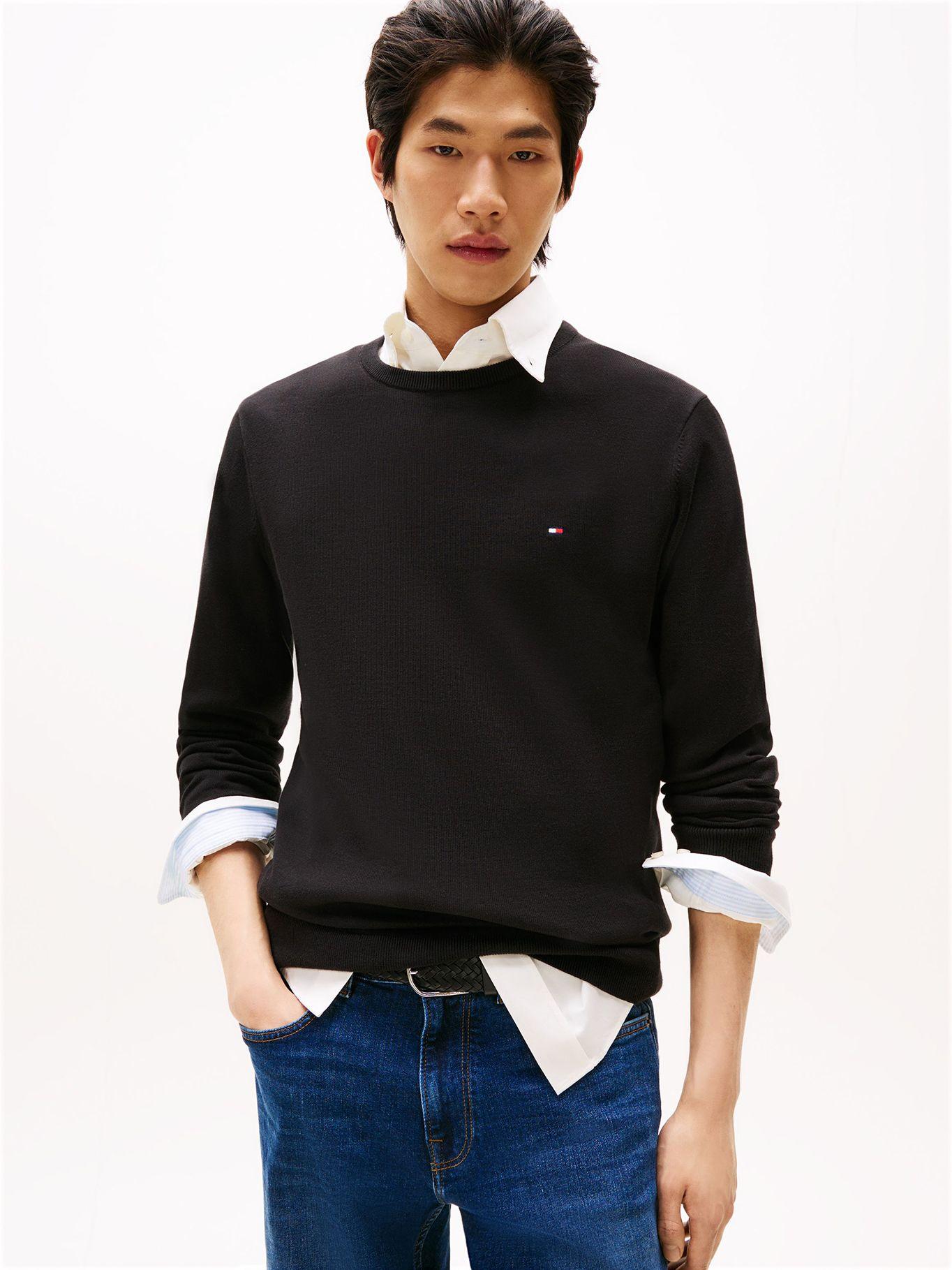 Sweater Básico Signature C-Neck Negro Tommy Hilfiger-0