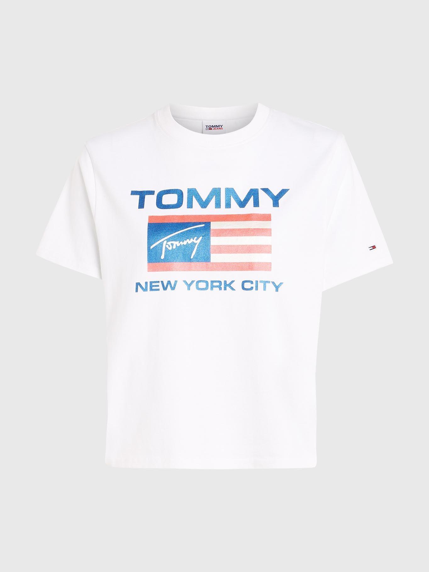 Polera Modern Flag  Blanco Tommy Jeans-5