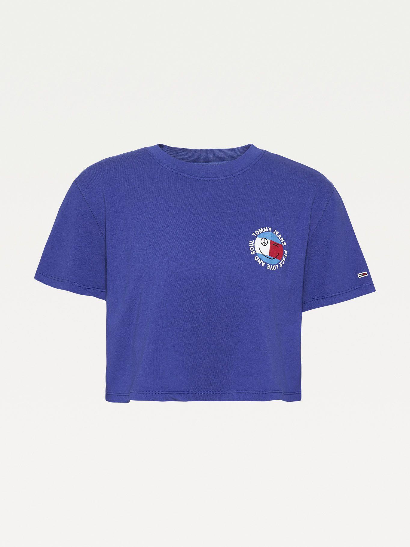 Polera Crop Logo Smiley Azul Tommy Jeans F2-0