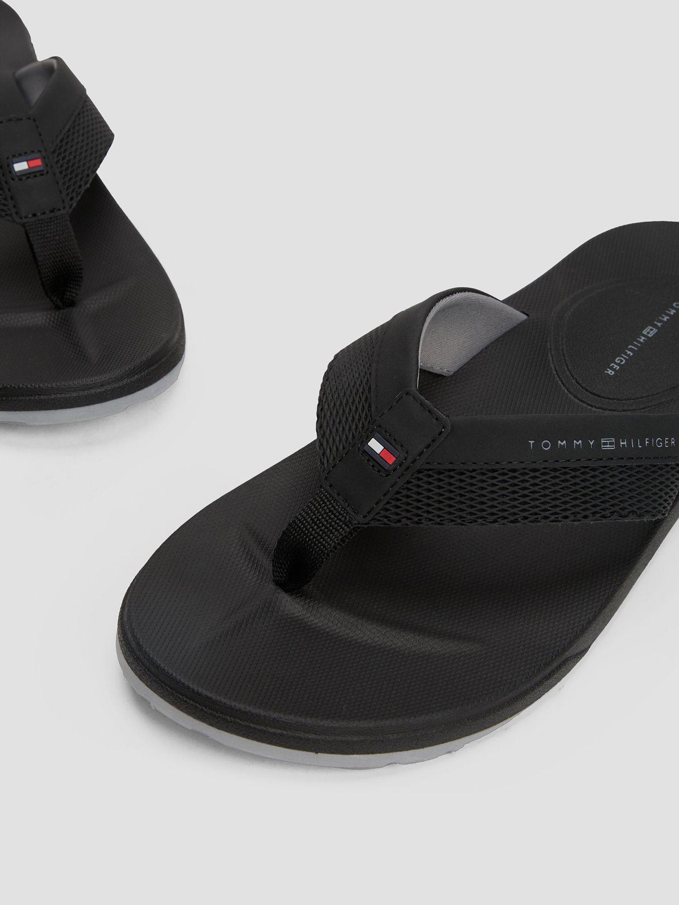 Sandalias En Tiras Texturizadas Negro Tommy Hilfiger-6