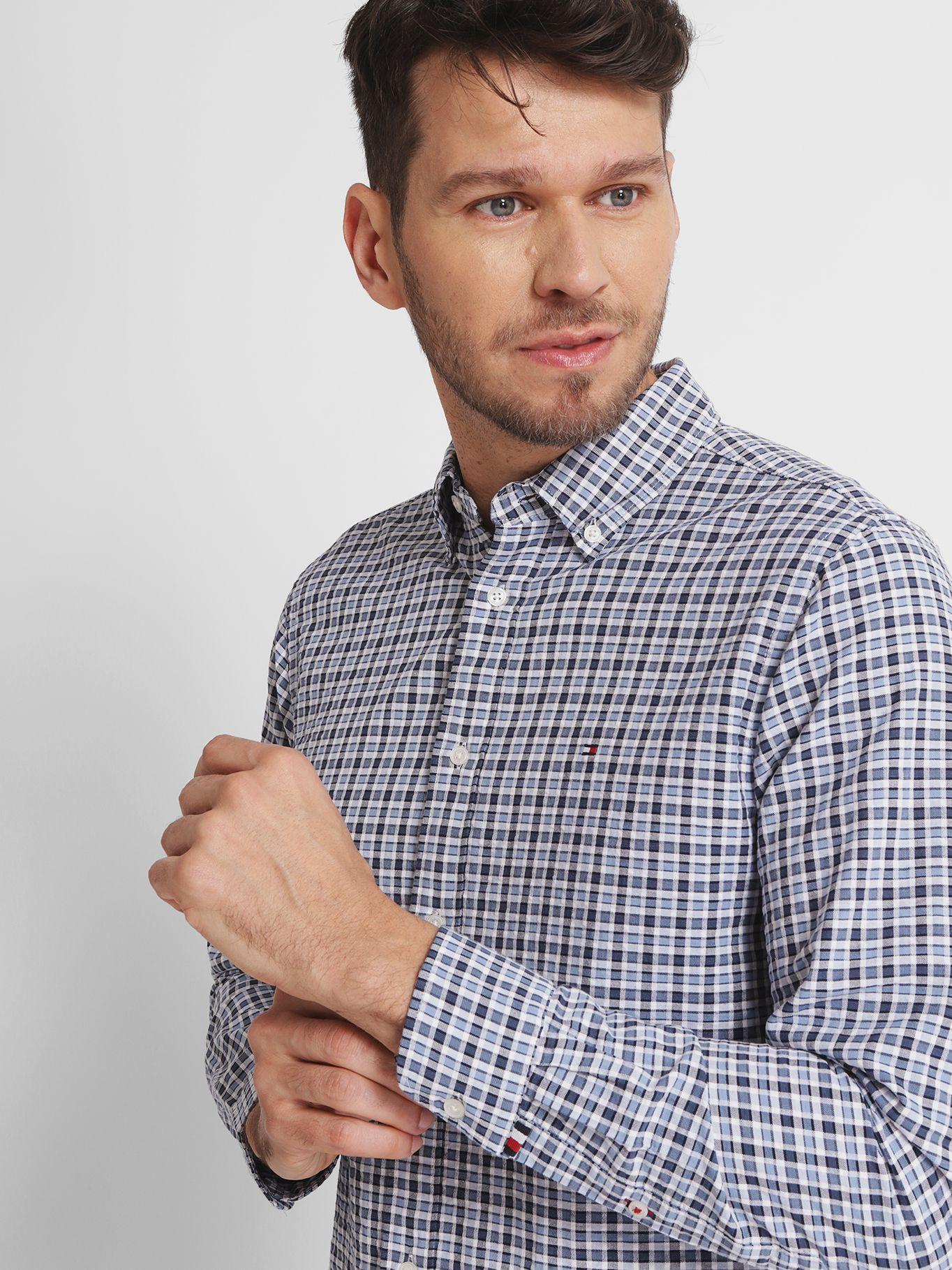 Camisa Oxford Gingham A Cuadros Azul Tommy Hilfiger-3