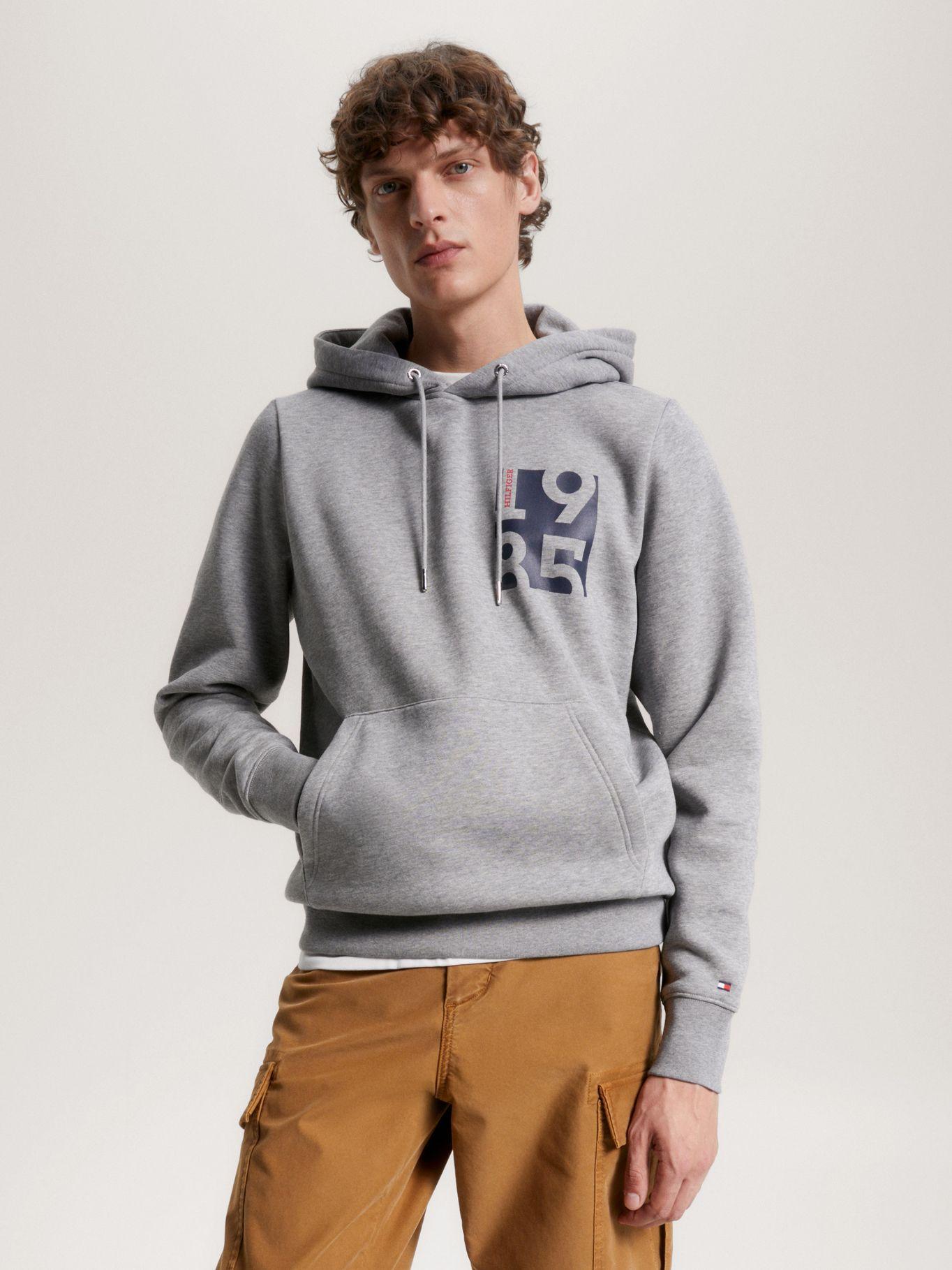 Polerón Hoodie Logo Estampado Gris Tommy Hilfiger-0