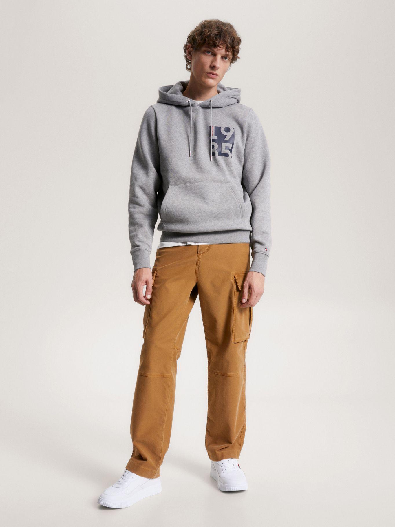 Polerón Hoodie Logo Estampado Gris Tommy Hilfiger-1