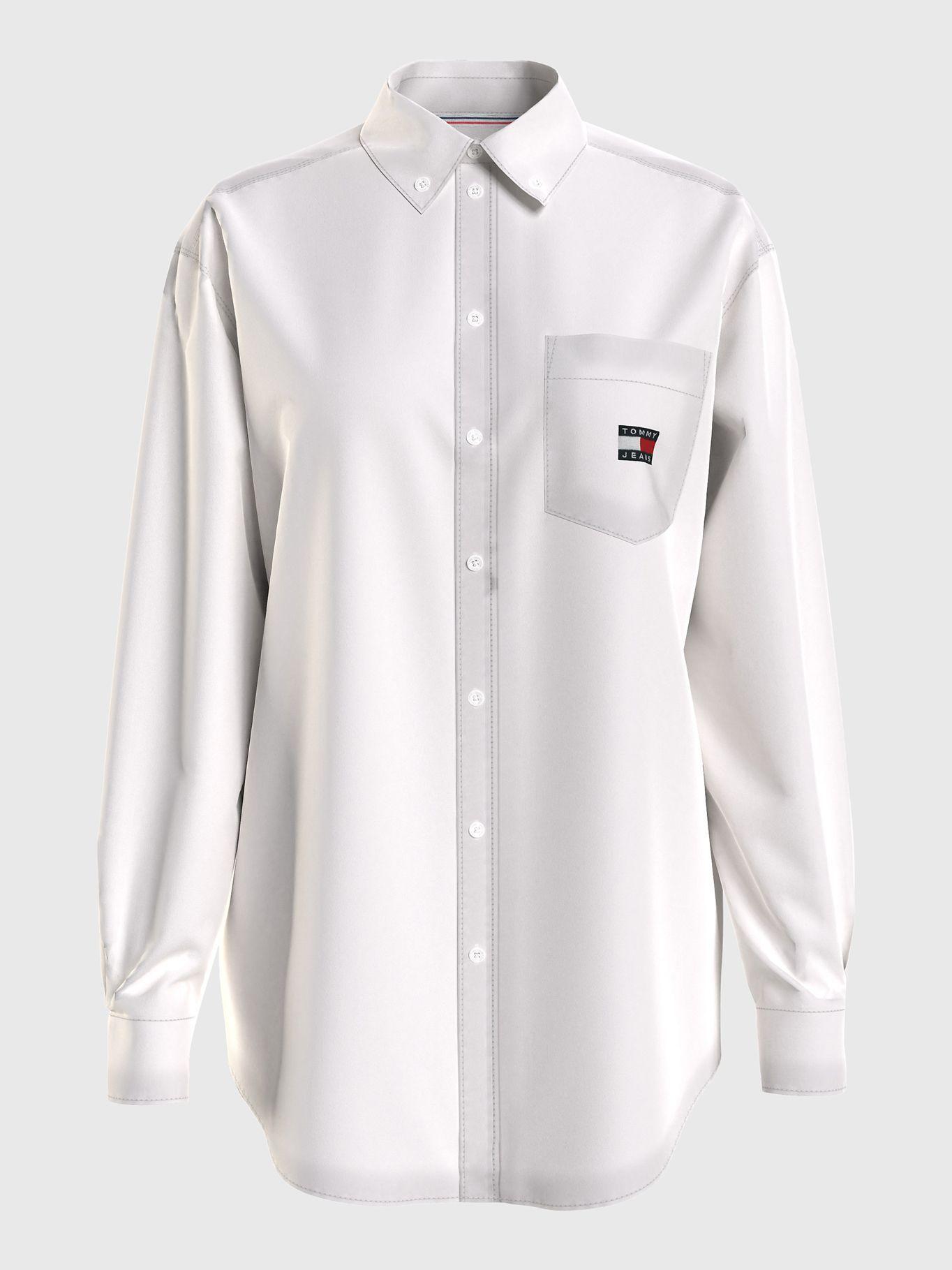 Camisa Boyfriend Fit Con Logo Blanco Tommy Hilfiger-4