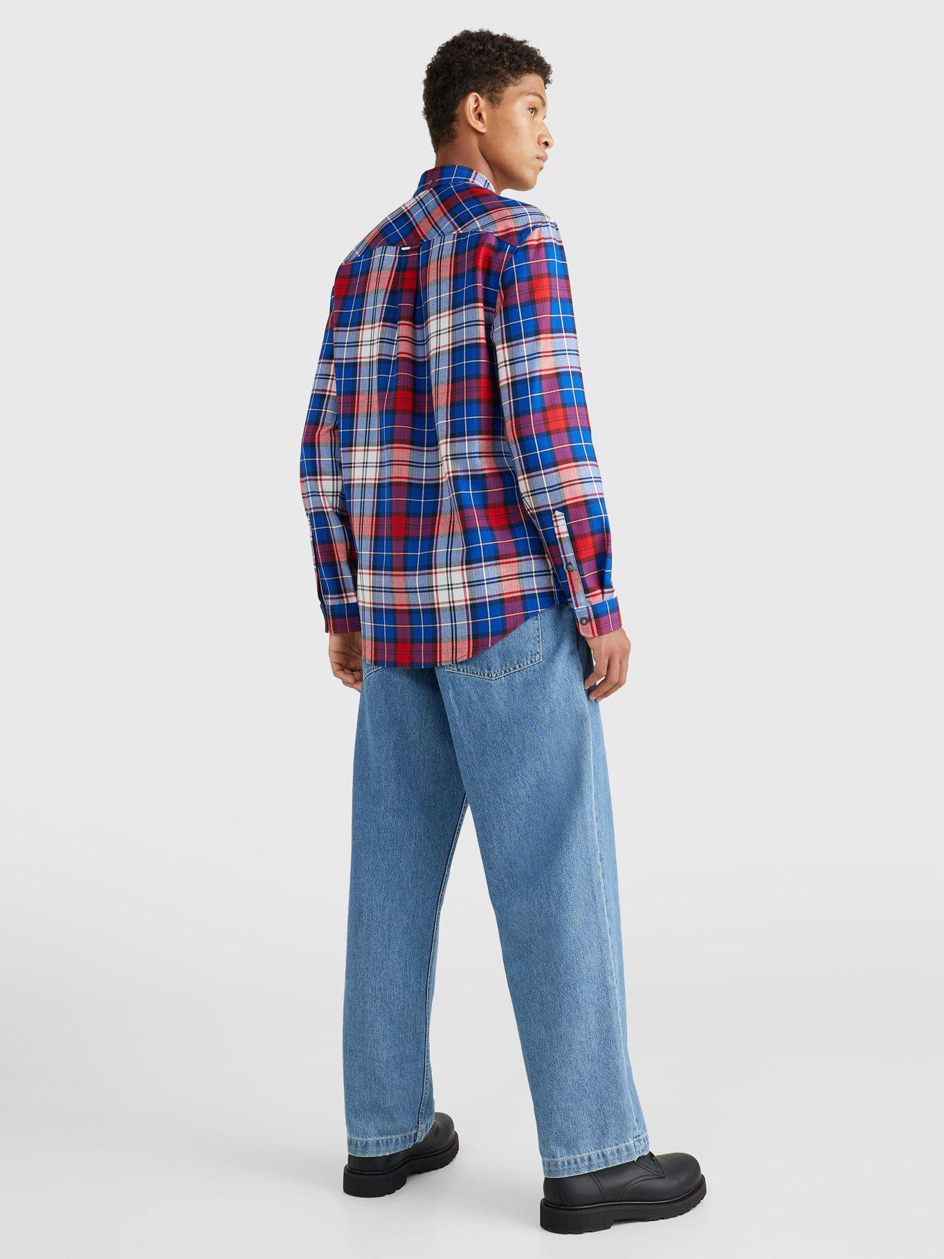 Camisa Check Flannel Con Logo Azul Tommy Jeans-2