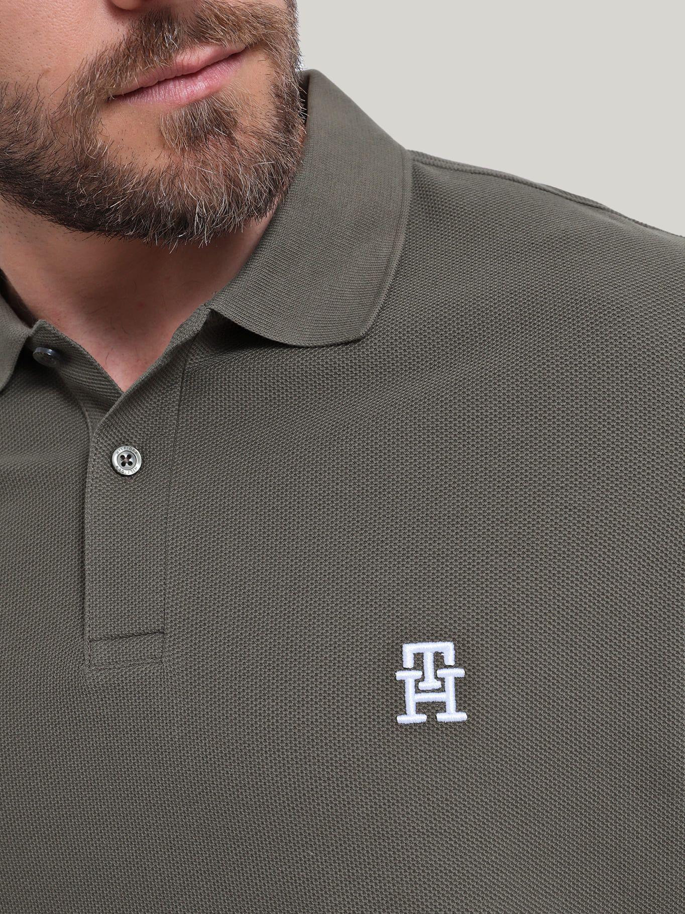 Polo Con Logo De Monogram Verde Tommy Hilfiger-3