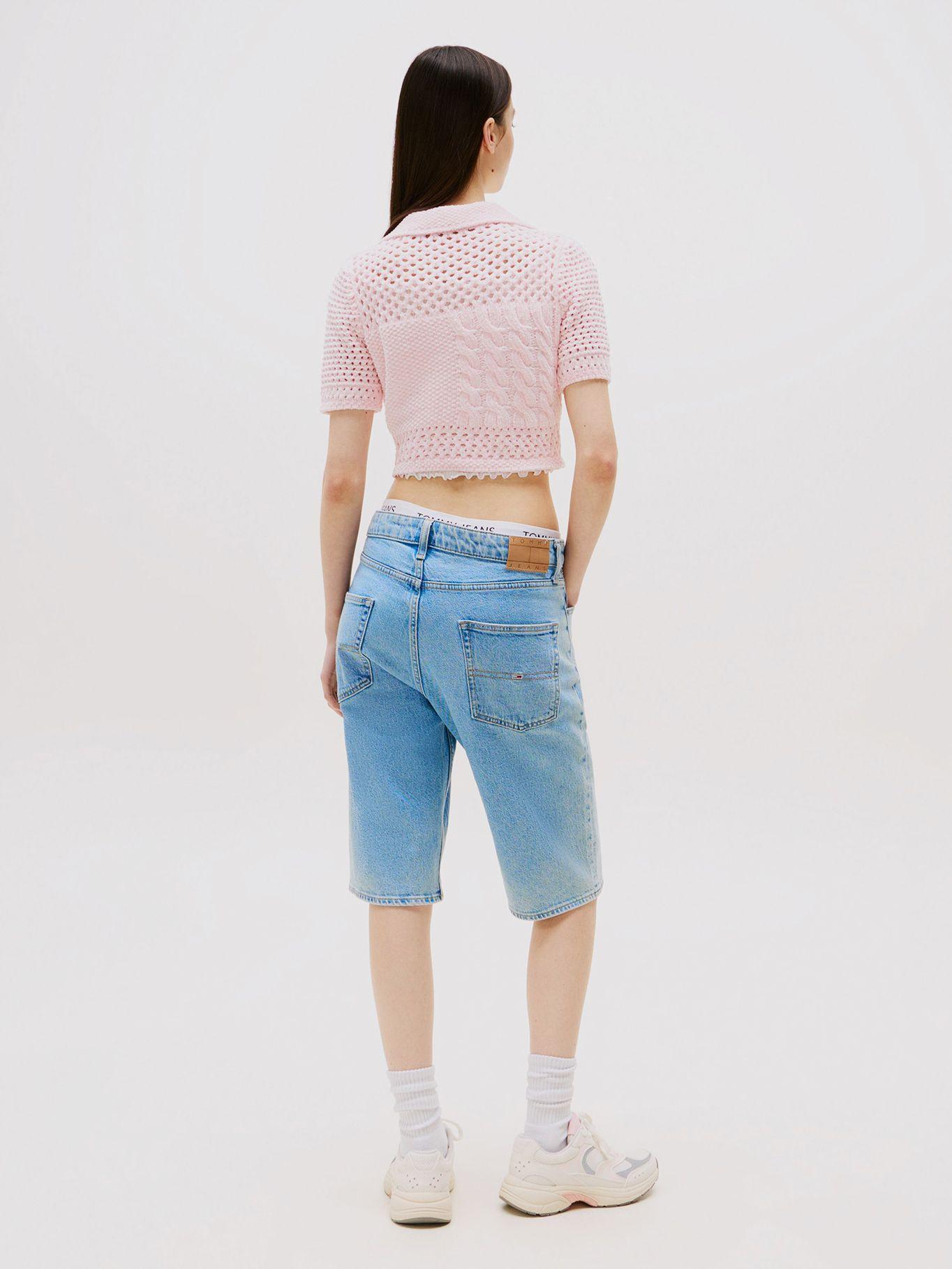 Cárdigan Polo Flag Logo Rosado Tommy Jeans-2