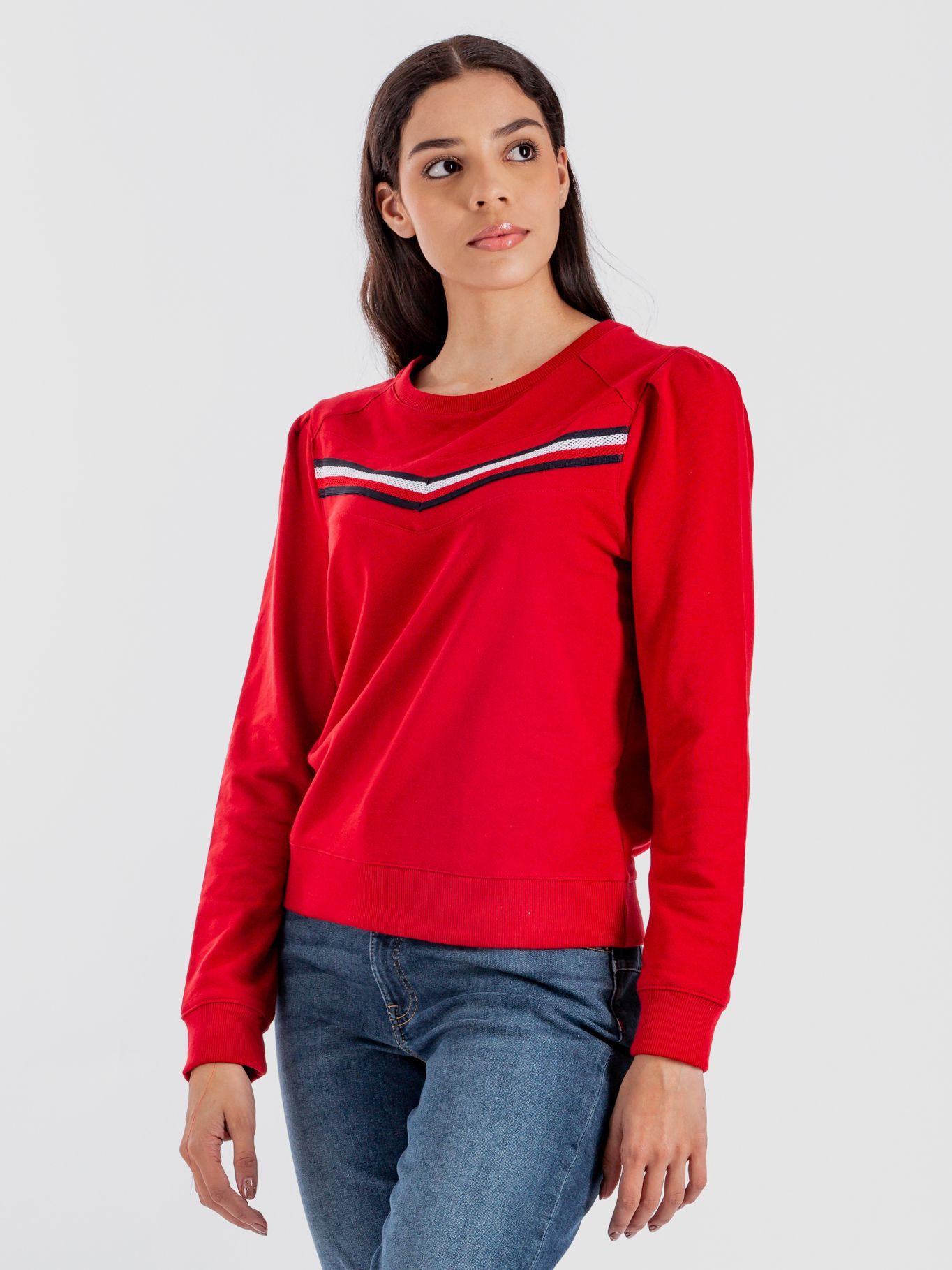 Poleron Solid Con Logo Stripe Rojo Tommy Hilfiger-0
