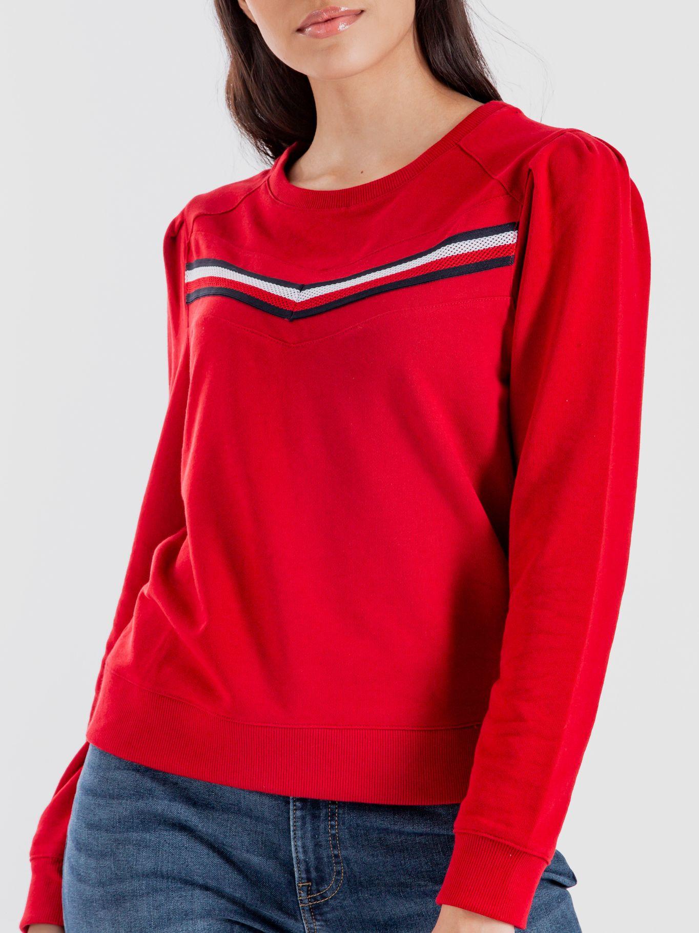 Poleron Solid Con Logo Stripe Rojo Tommy Hilfiger-3