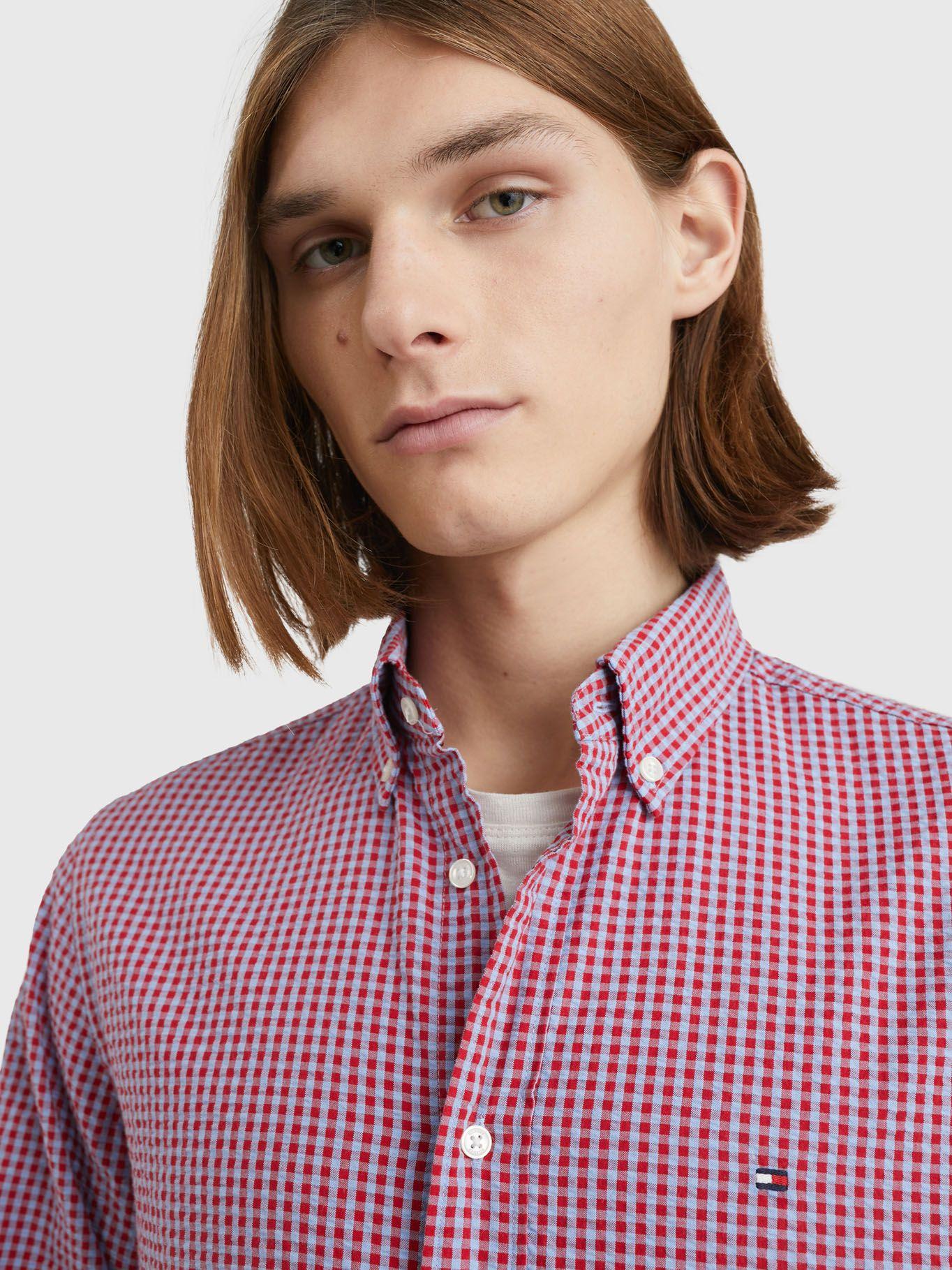 Camisa Vichy Corte Regular Rojo Tommy Hilfiger-3