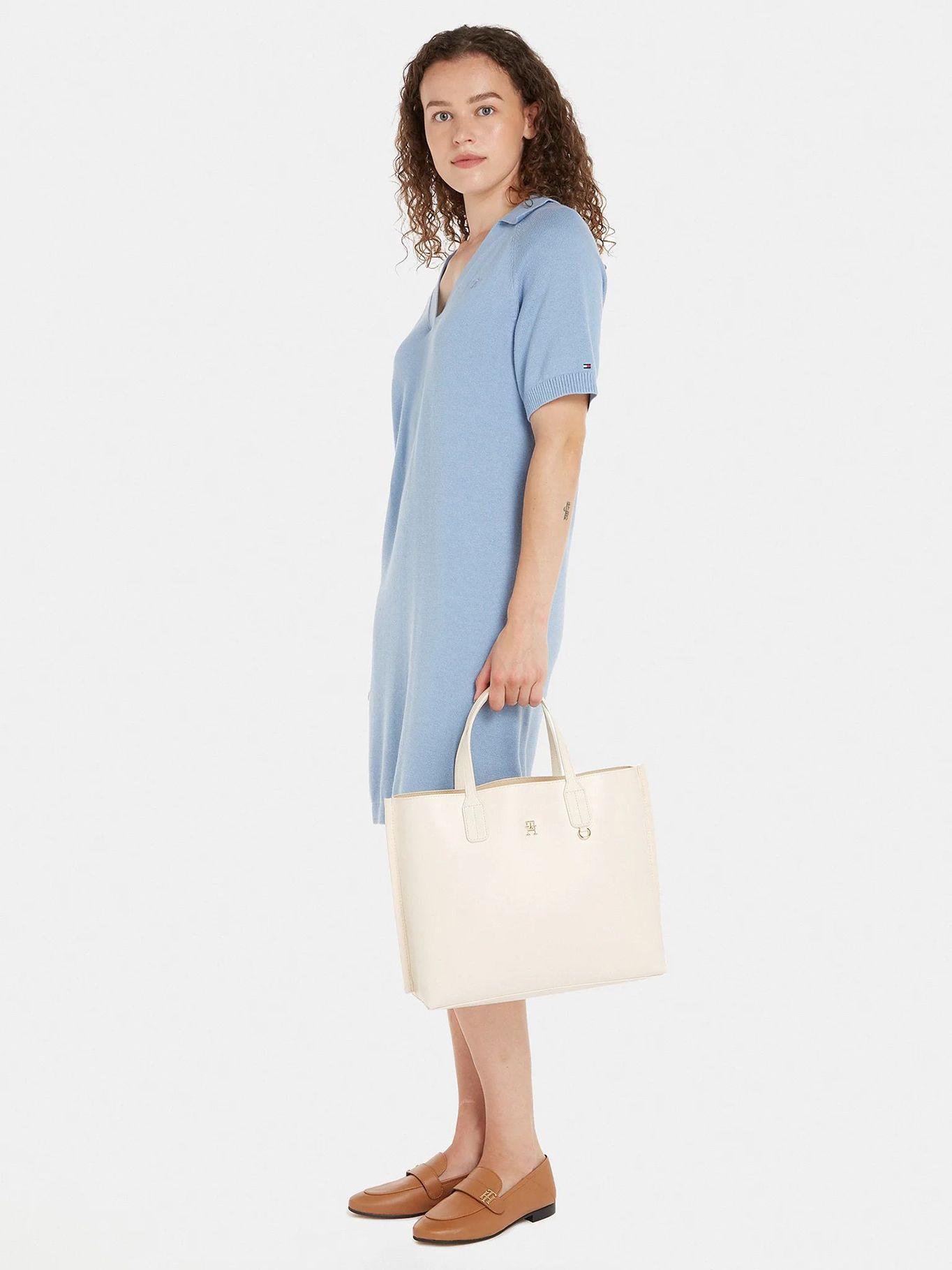 Cartera Tote Estilo Bandolera Beige Tommy Hilfiger-1