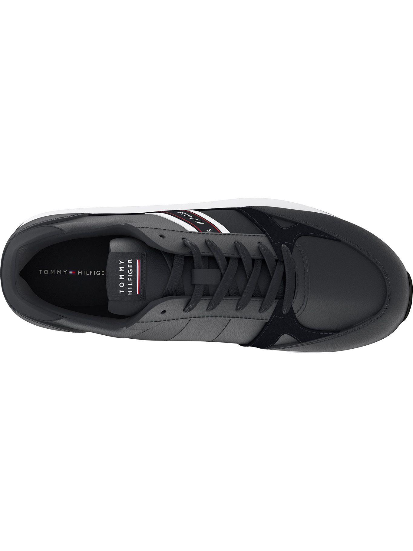 Zapatillas Running En Cuero y Logo Azul Tommy Hilfiger-5