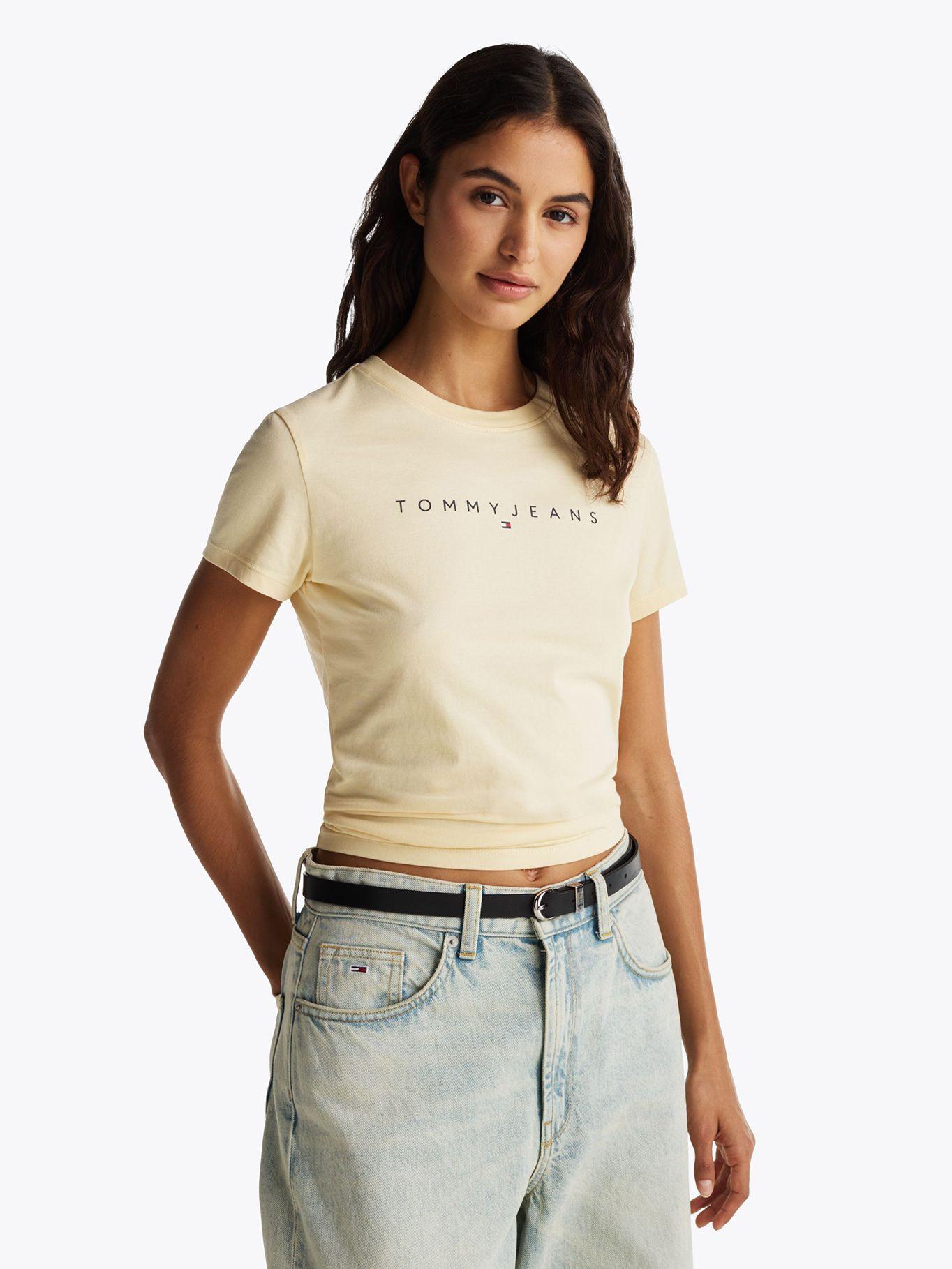 Polera Linear Con Logo Slim Fit Amarillo Tommy Jeans-0