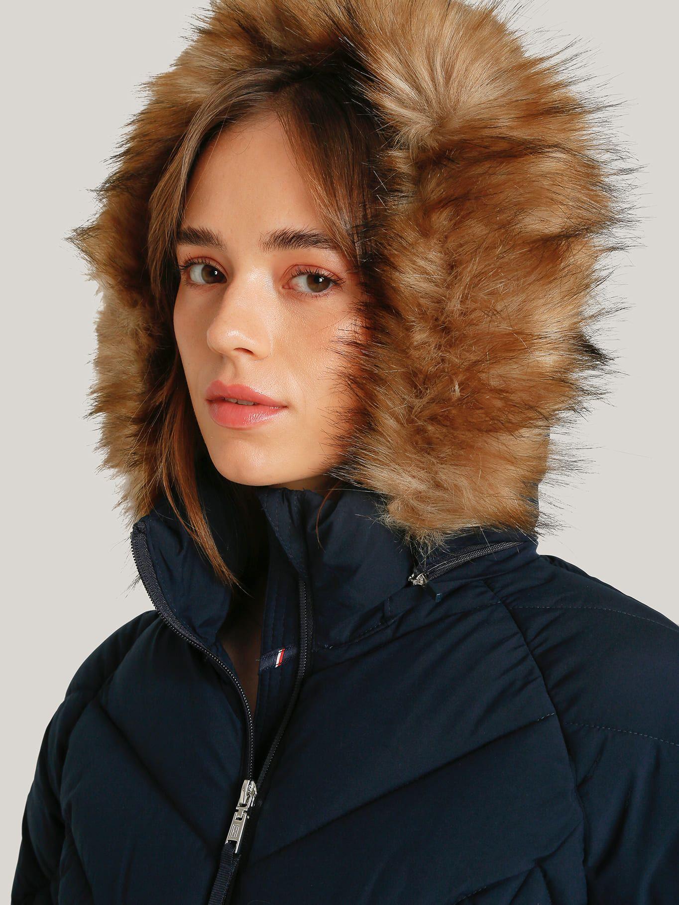 Parka Acolchada Con Gorro Teddy Azul Tommy Hilfiger-3