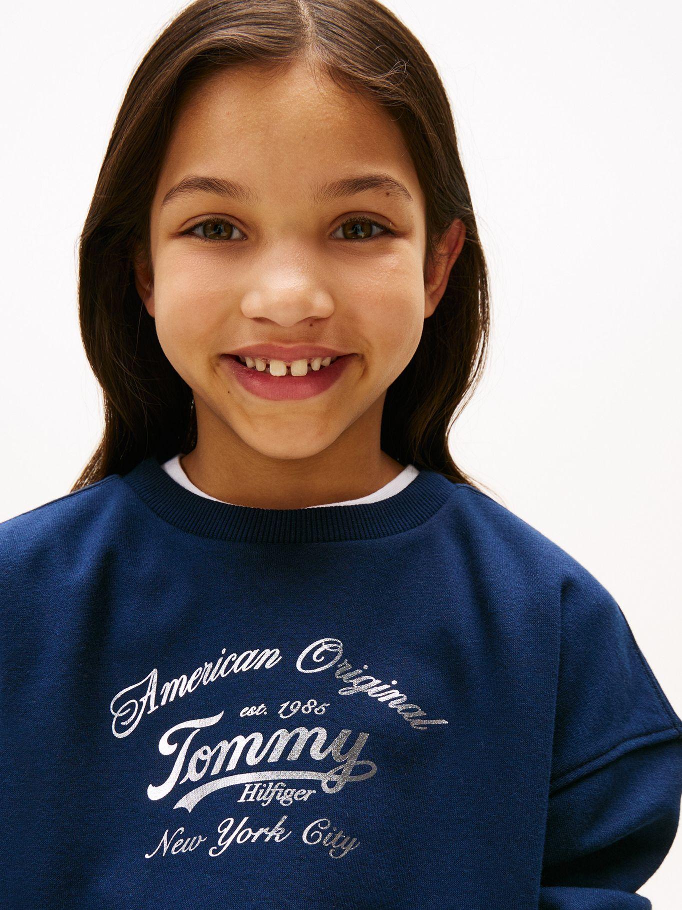 Polerón Con Logo Metalizado Azul Tommy Hilfiger-3