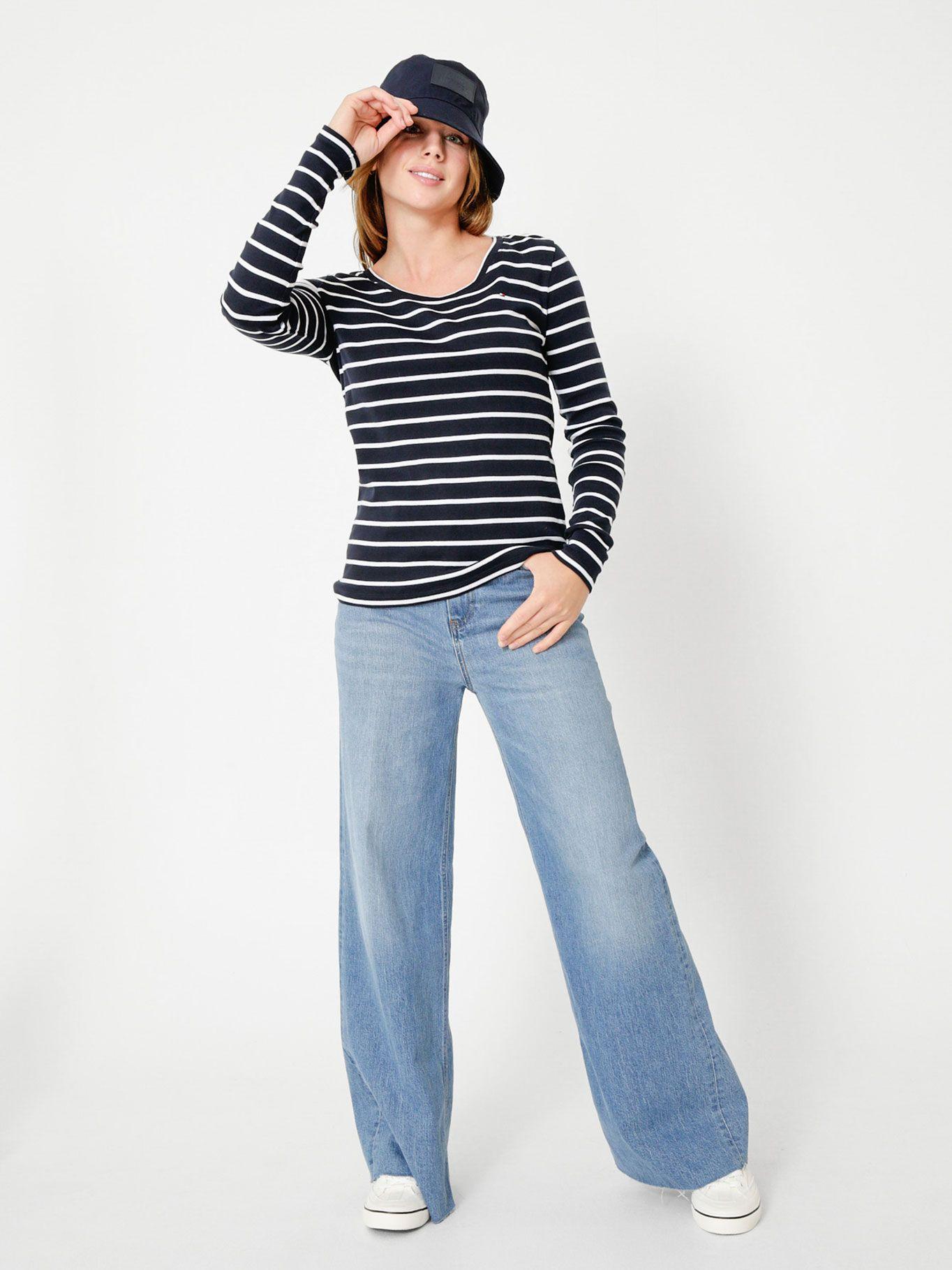 Polera A Rayas Con Logo Azul Tommy Hilfiger-2