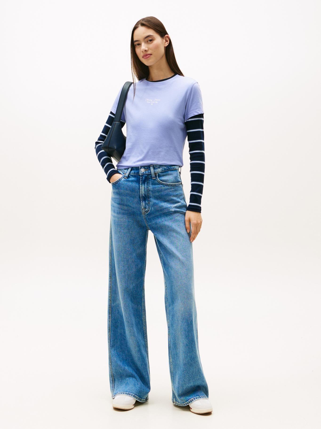 Polera Slim Fit Logo Essential Lila Tommy Jeans-1