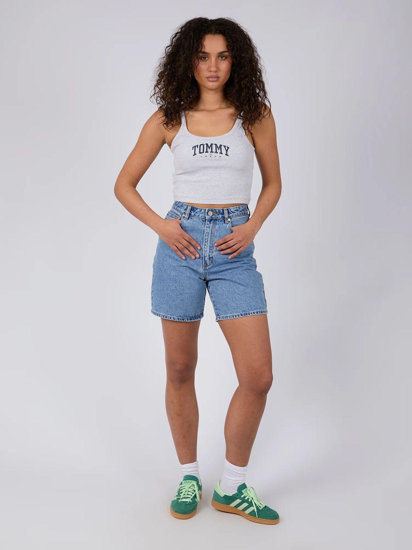 Polera Cropped Con Logo Gris Tommy Jeans-1