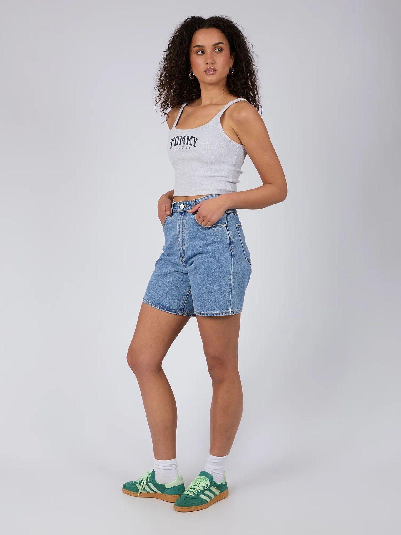 Polera Cropped Con Logo Gris Tommy Jeans-5