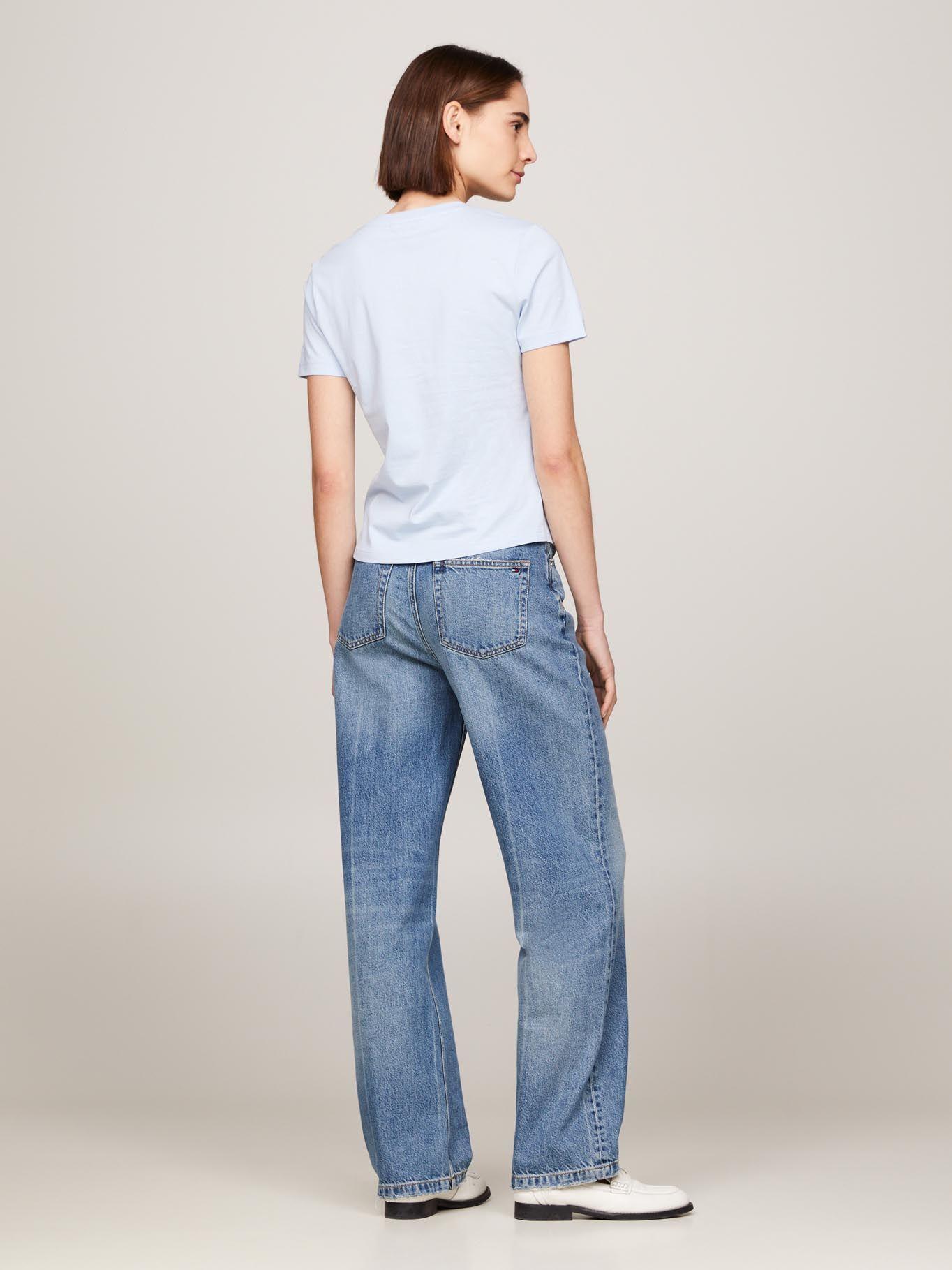 Polera Flag Logo Slim Fit Celeste Tommy Hilfiger-2