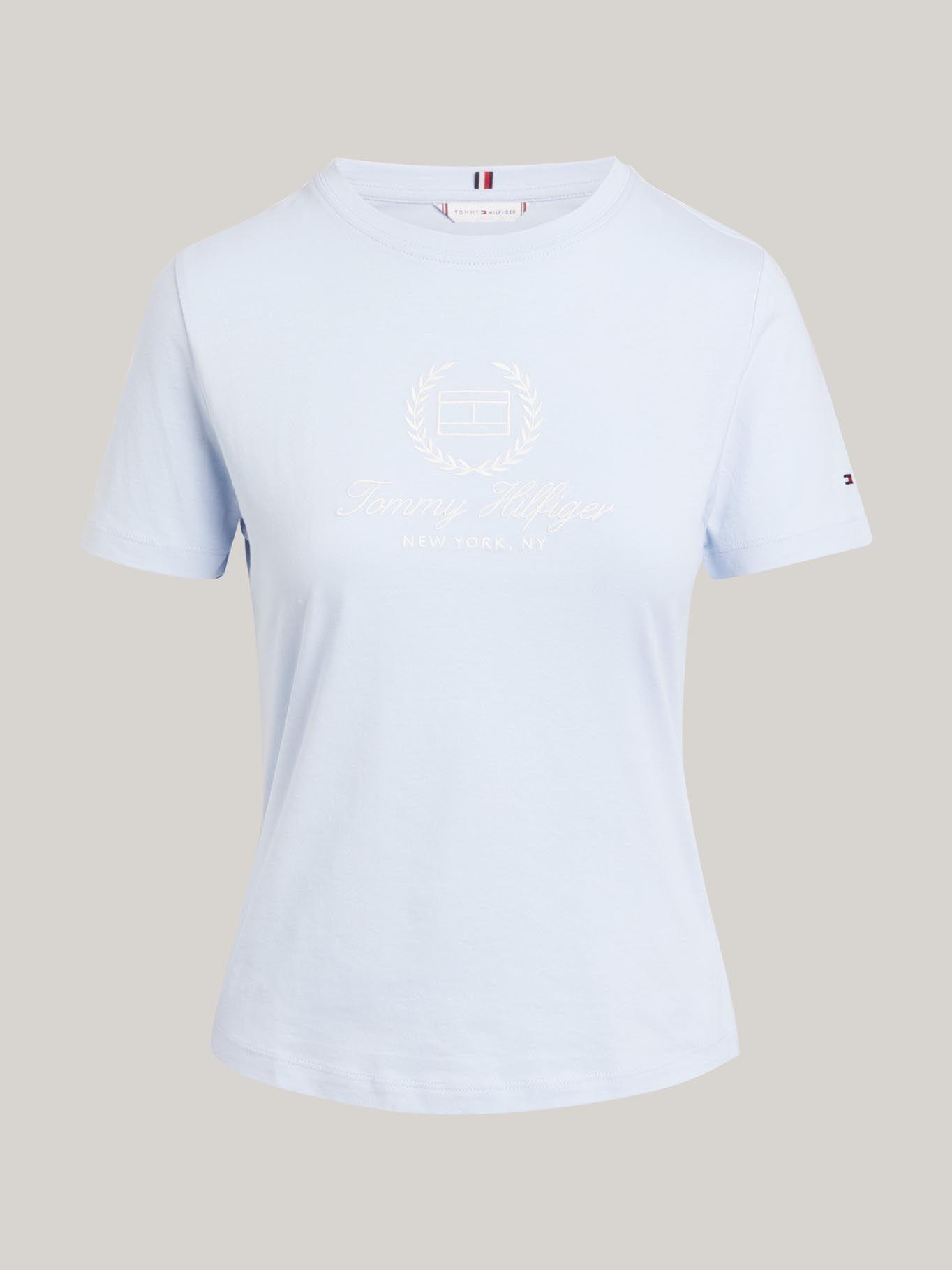 Polera Flag Logo Slim Fit Celeste Tommy Hilfiger-4