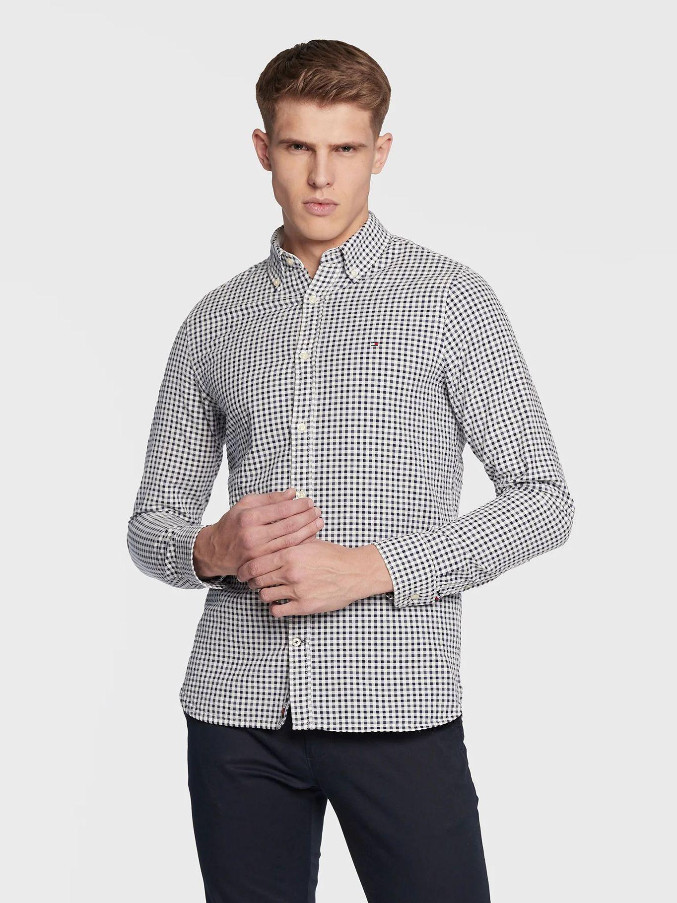 Camisa A Cuadros Vichy Slim Fit Gris Tommy Hilfiger-0