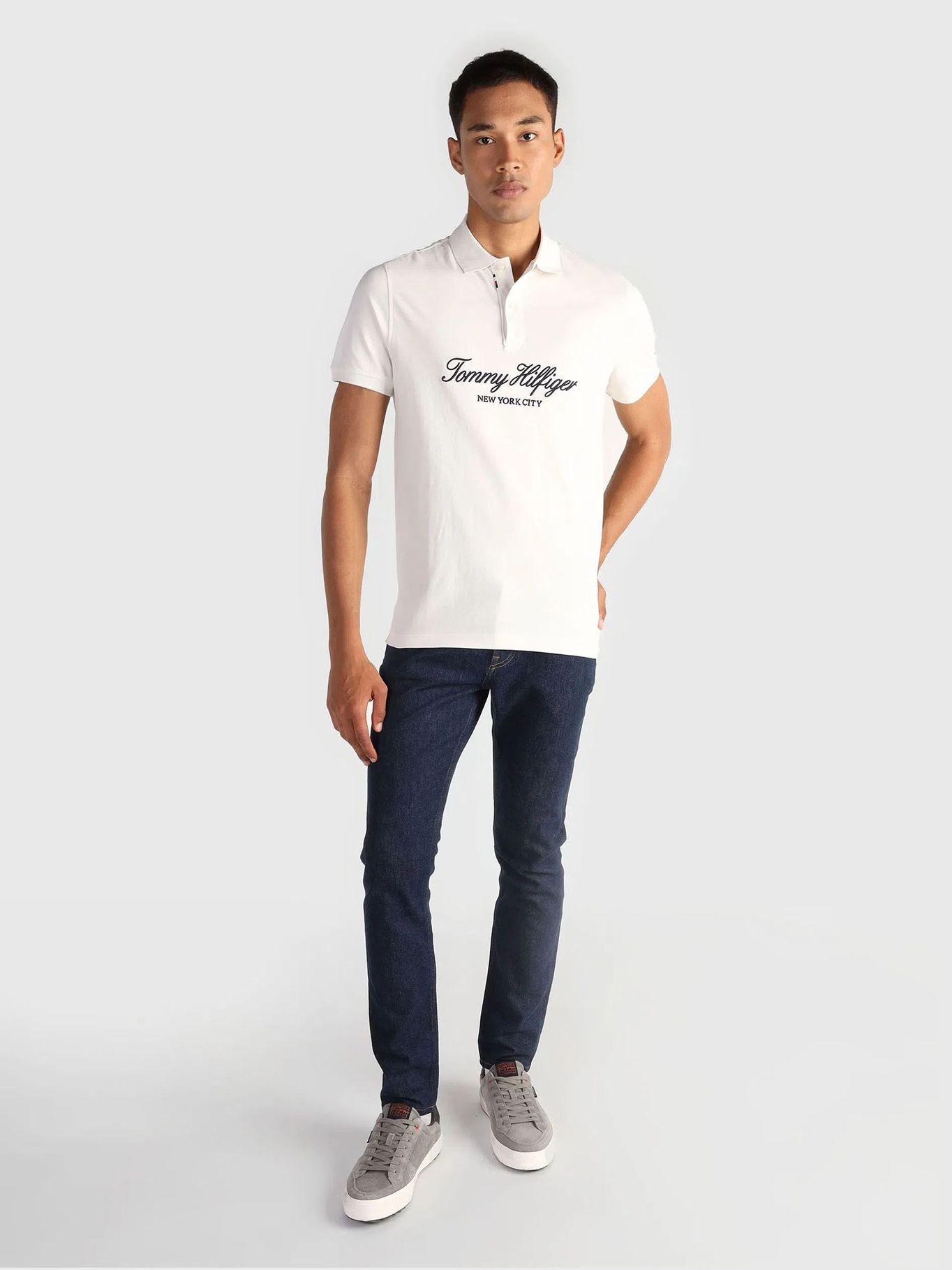 Polo Script Branded Regular Fit Blanco Tommy Hilfiger-1