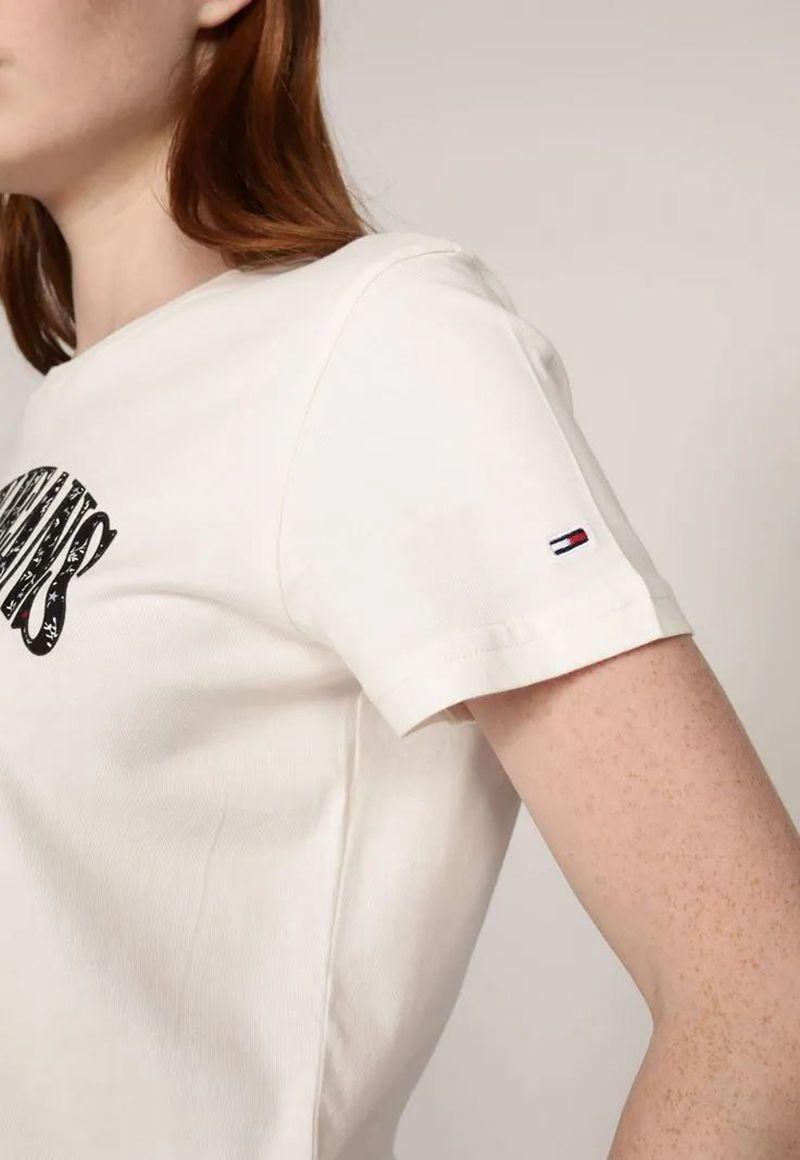 Polera Con Logo De Flores Blanco Tommy Jeans-4