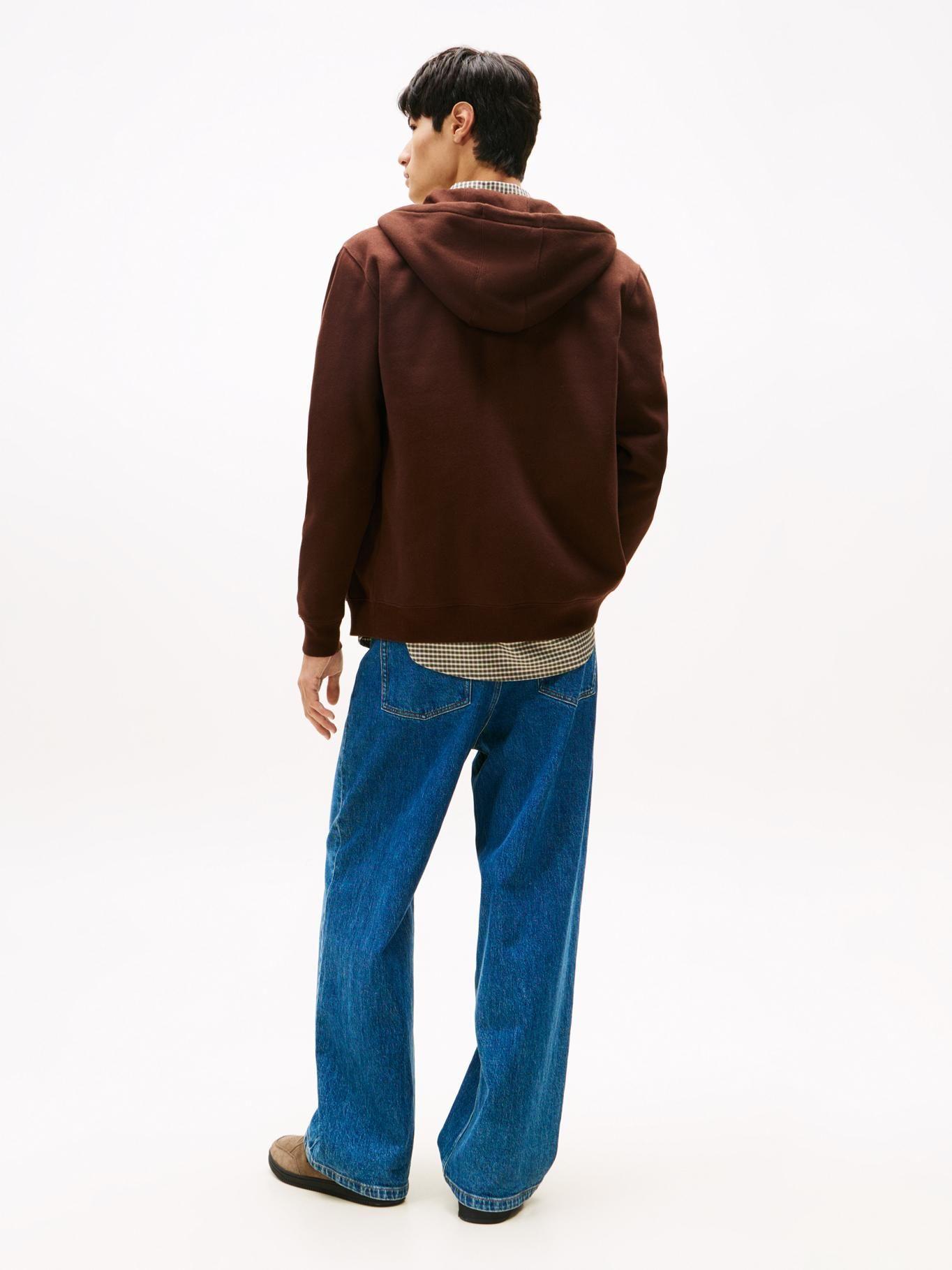 Polerón Hoodie Con Cierre Cremallera Café Tommy Jeans-2