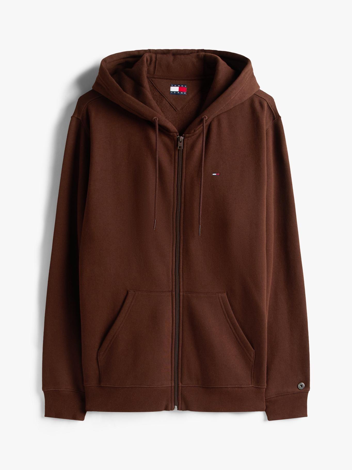 Polerón Hoodie Con Cierre Cremallera Café Tommy Jeans-4
