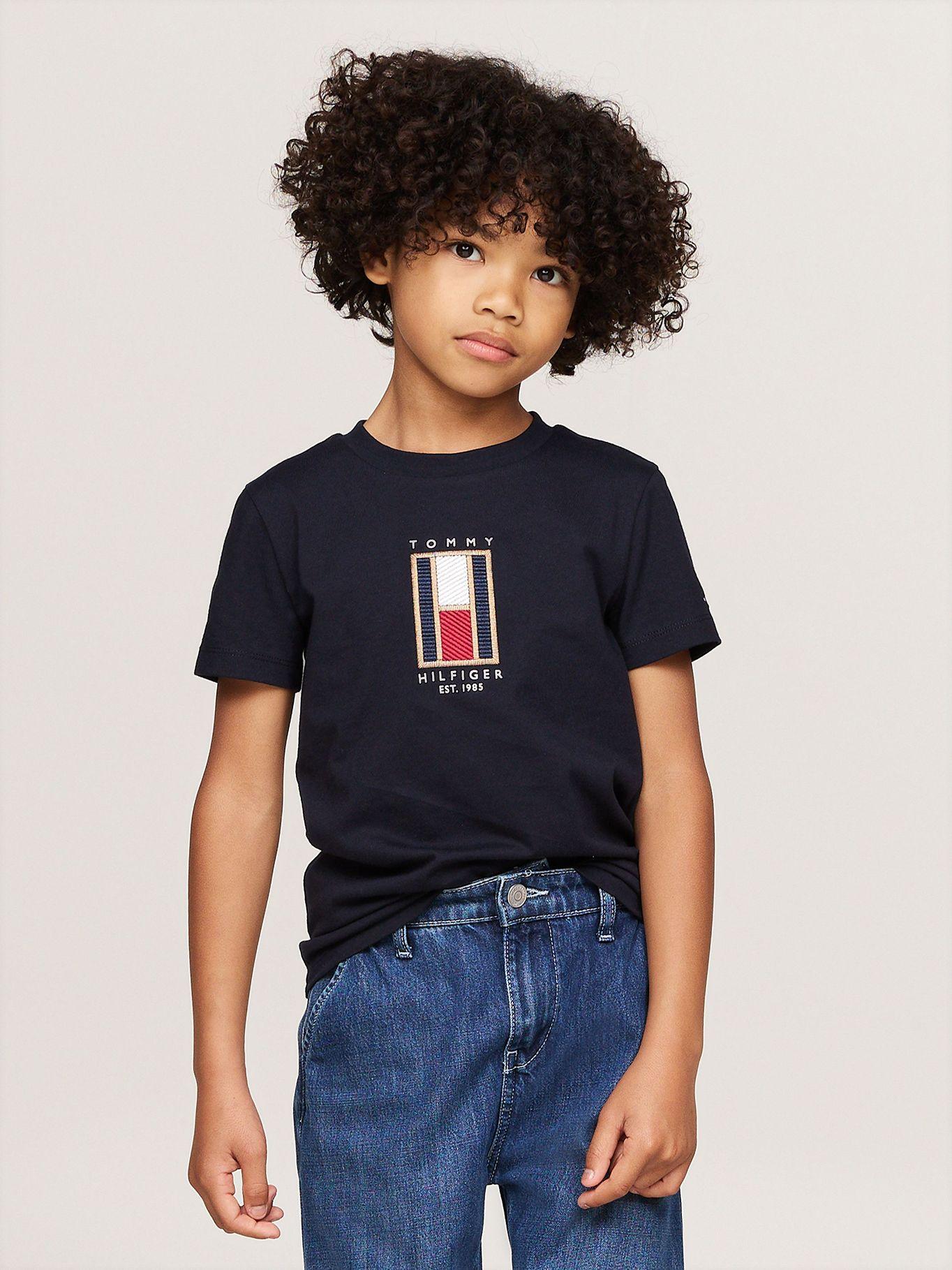 Polera Con Logo De Bandera Bordado Azul Tommy Hilfiger-0