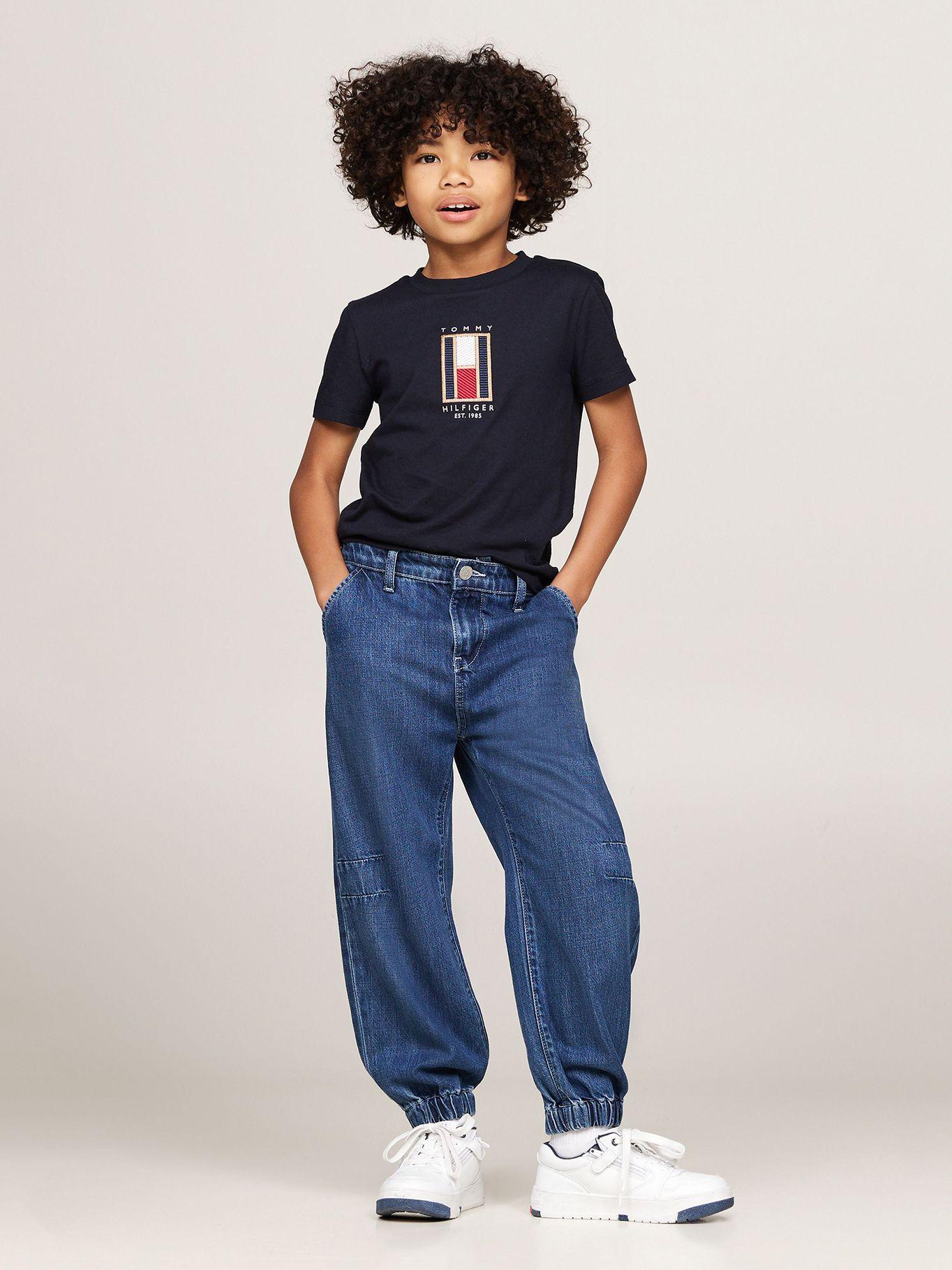 Polera Con Logo De Bandera Bordado Azul Tommy Hilfiger-1