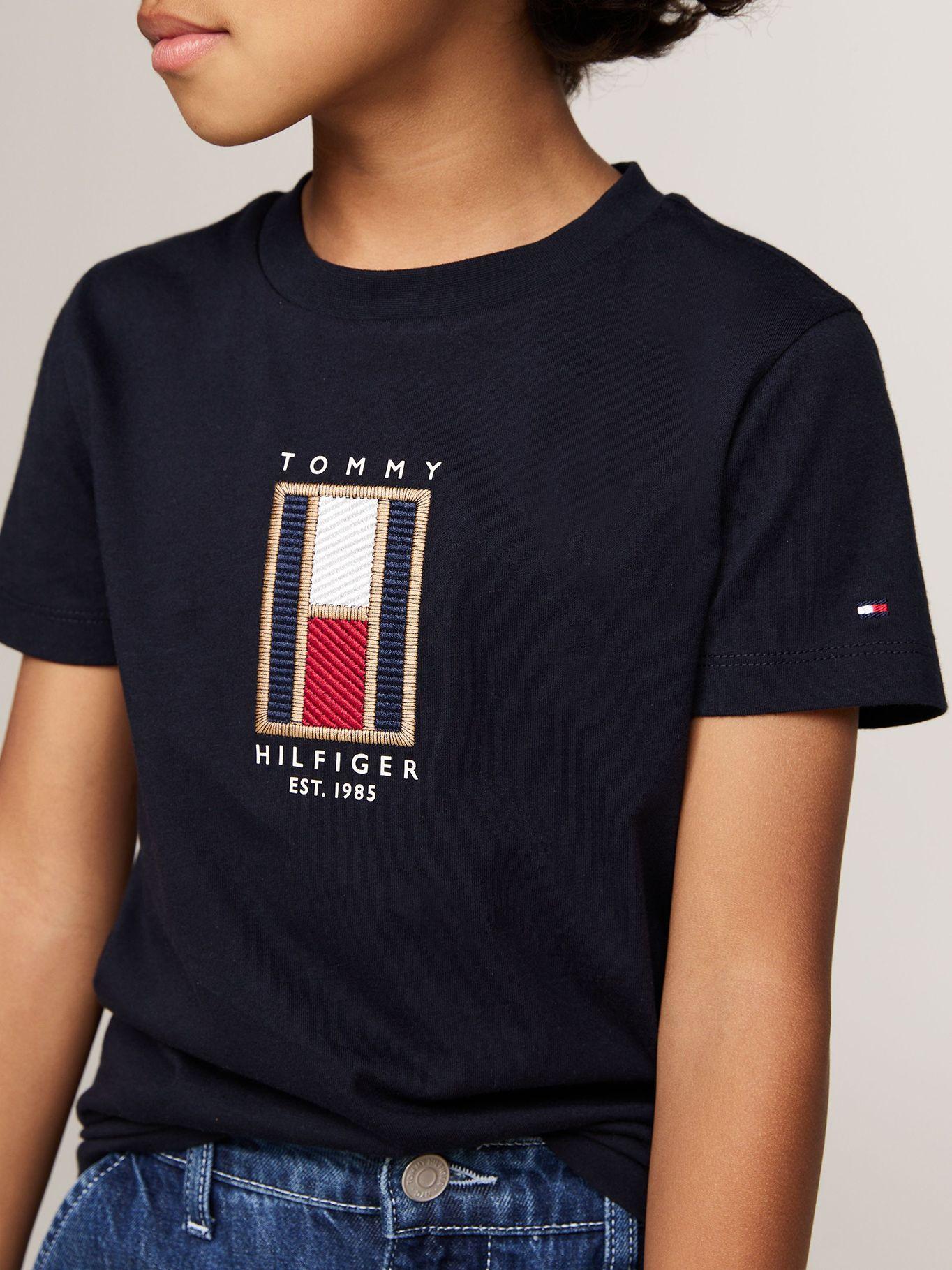 Polera Con Logo De Bandera Bordado Azul Tommy Hilfiger-3