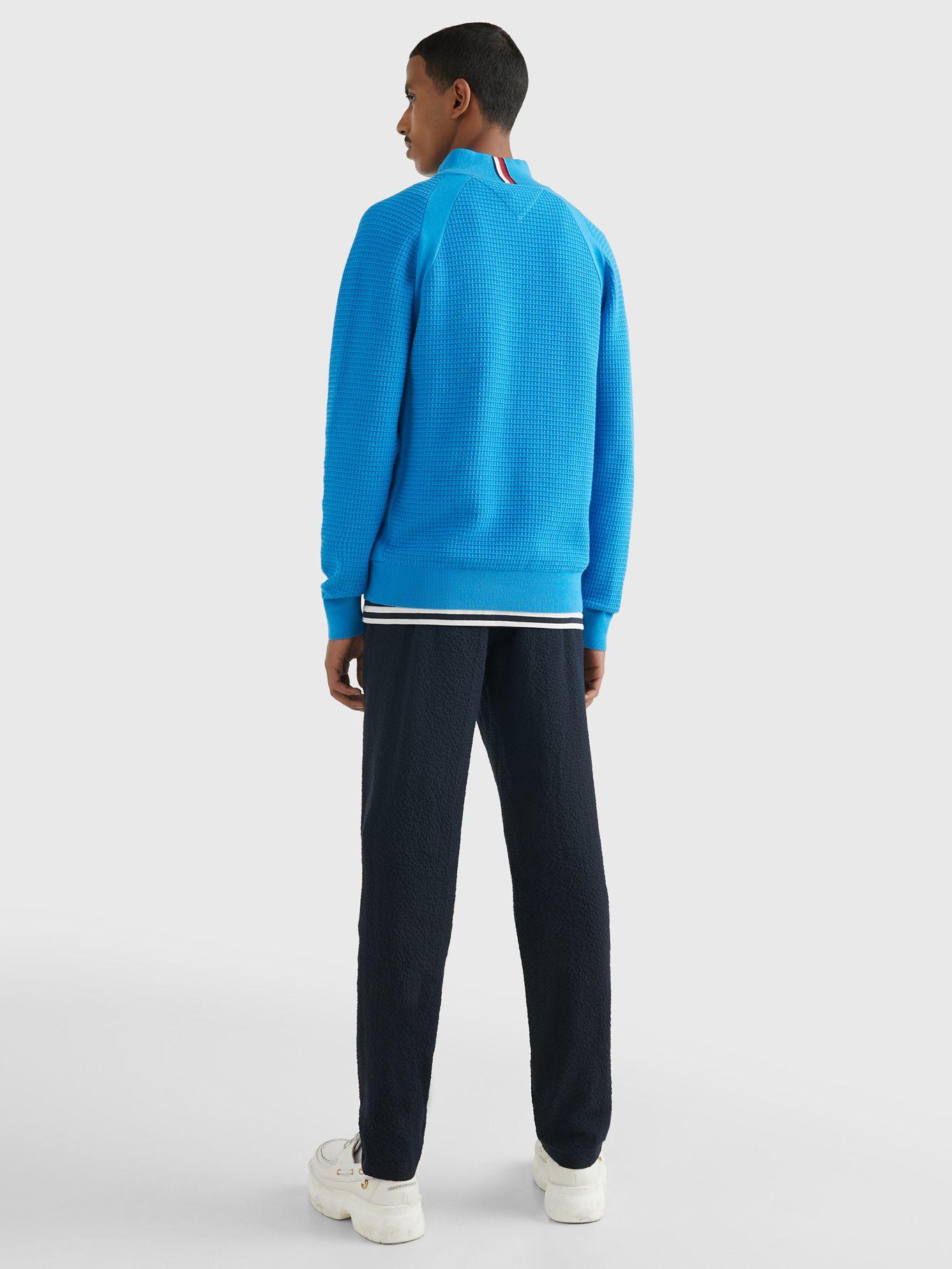 Sweater A Cuadros Medio Cierre Celeste Tommy Hilfiger-2