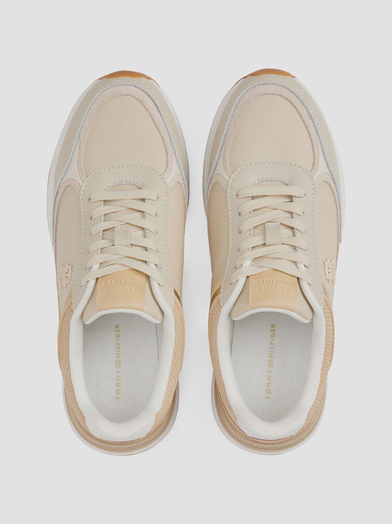 Zapatillas Con Texturas Mixtas Beige Tommy Hilfiger-2