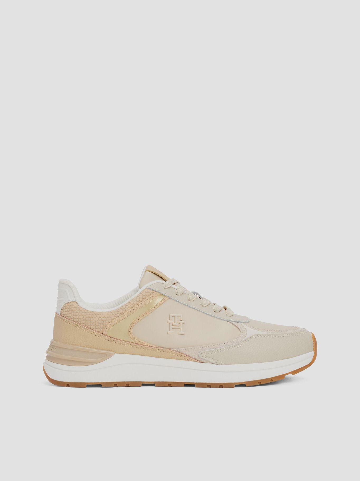 Zapatillas Con Texturas Mixtas Beige Tommy Hilfiger-4