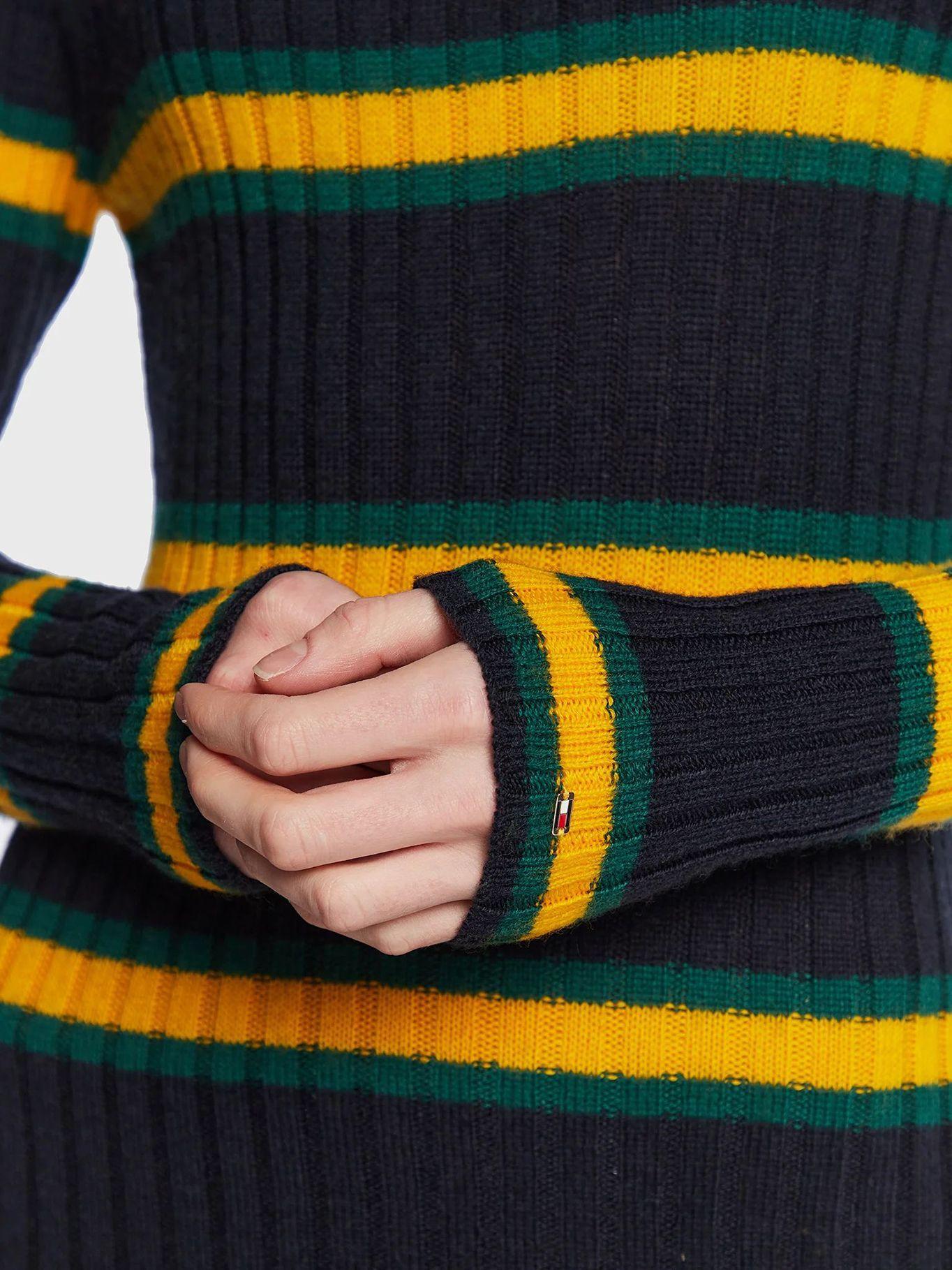 Vestido Stripe Slim Fit Azul Tommy Hilfiger-4