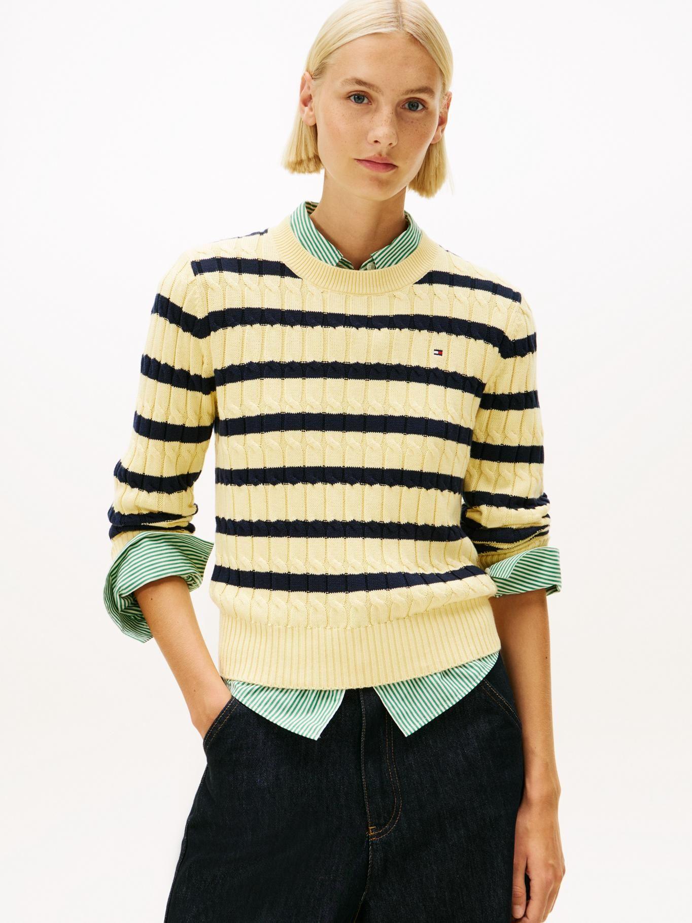 Sweater Essential y Punto Cable Tommy Hilfiger Amarillo-0