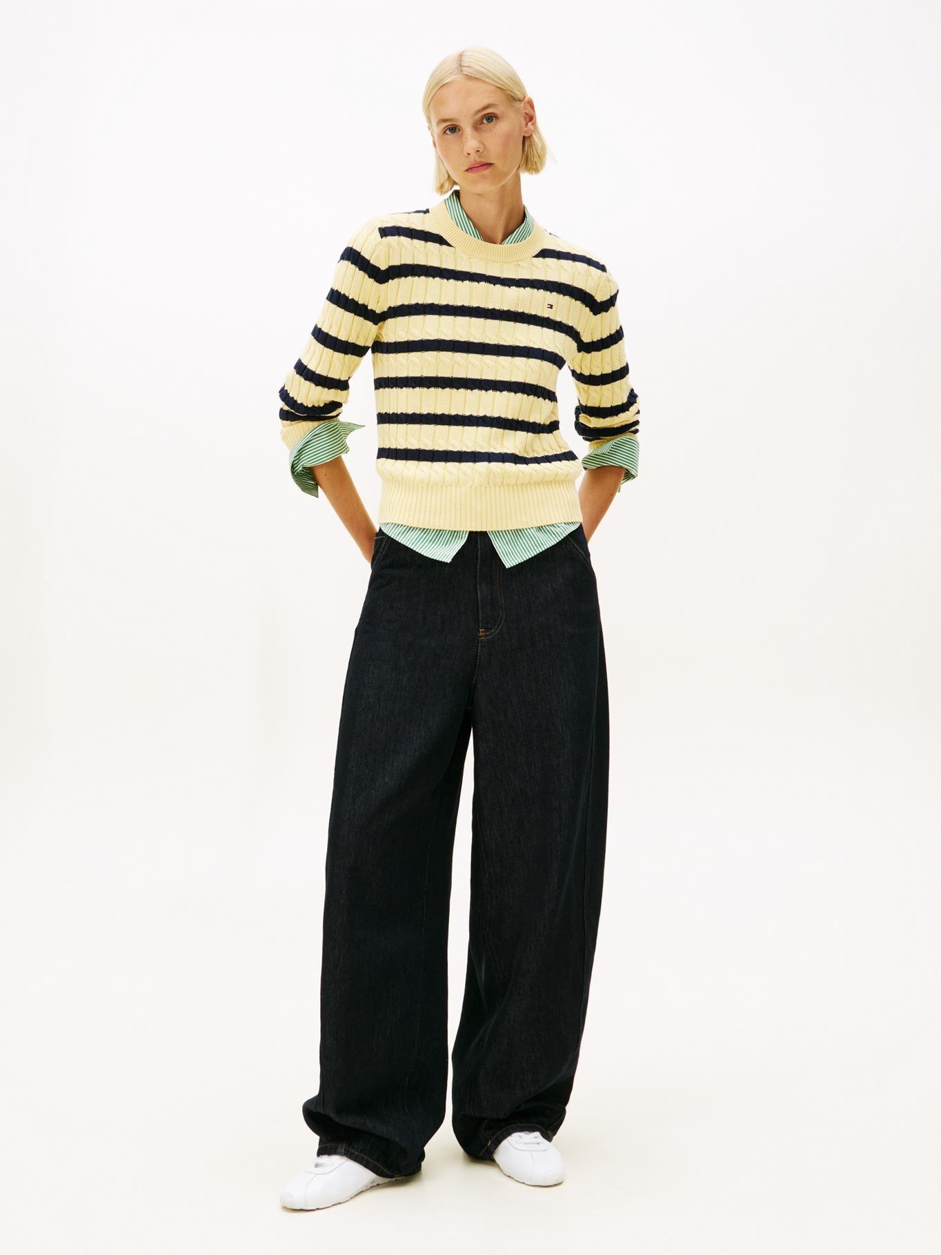 Sweater Essential y Punto Cable Tommy Hilfiger Amarillo-1