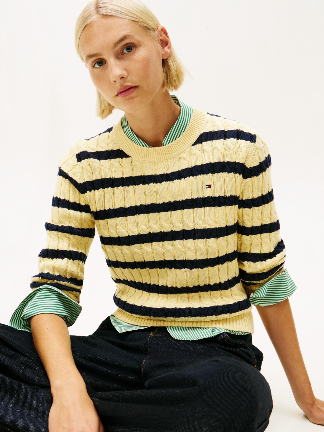 Sweater Essential y Punto Cable Tommy Hilfiger Amarillo-3