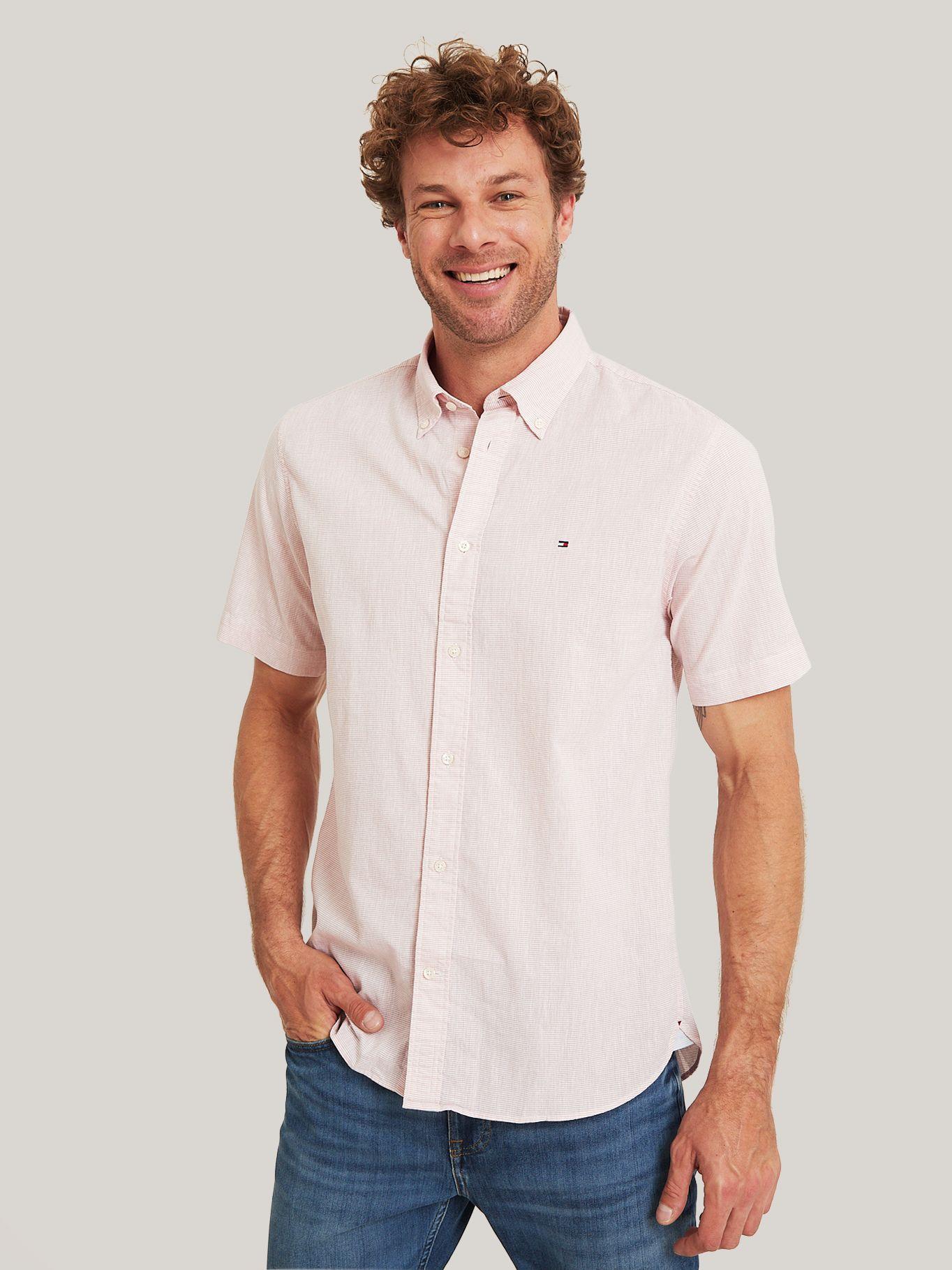 Camisa Solid Con Logo Rosado Tommy Hilfiger-0