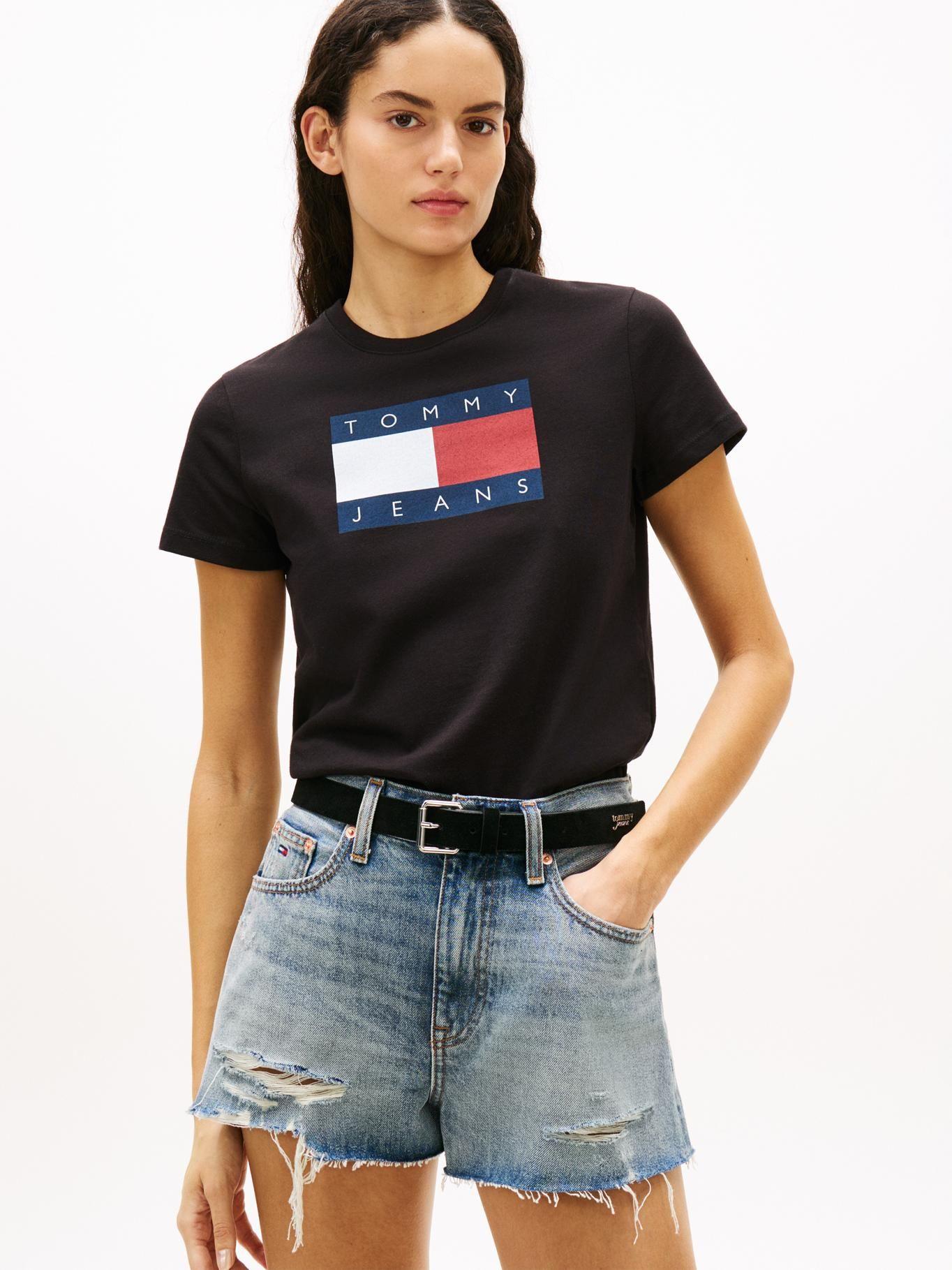 Polera Soft Flag Logo Regular Fit Tommy Jeans Negro-0