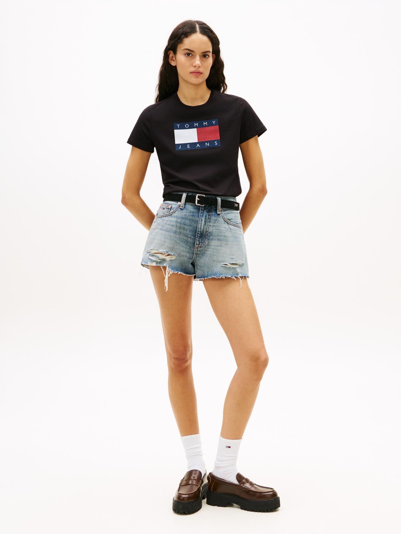 Polera Soft Flag Logo Regular Fit Tommy Jeans Negro-1