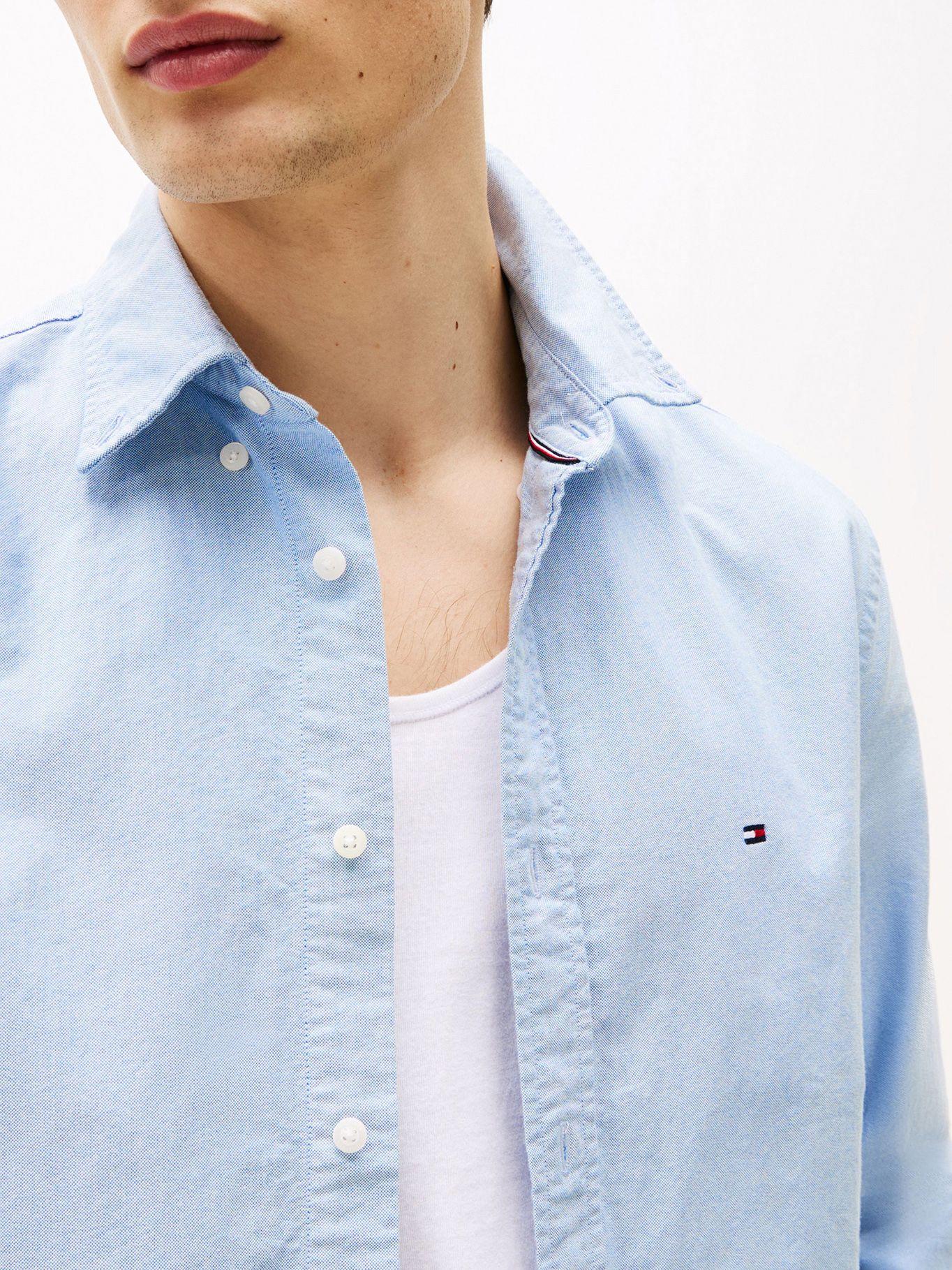Camisa Oxford Heritage Regular Fit Celeste Tommy Hilfiger-3