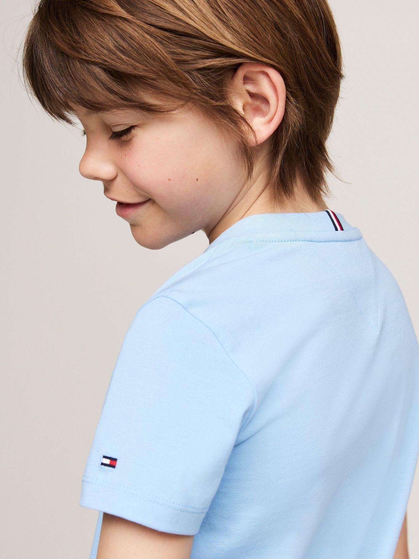 Polera Con Logo Aterciopelado Celeste Tommy Hilfiger-3